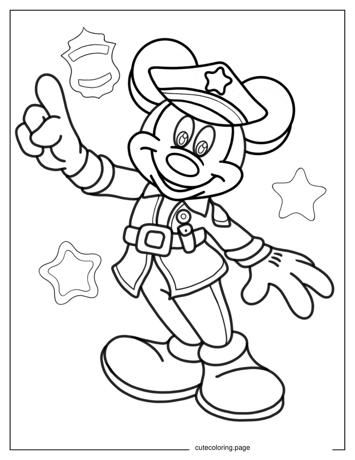 Mickey Mouse Police Officer Coloring Page 1 coloring page