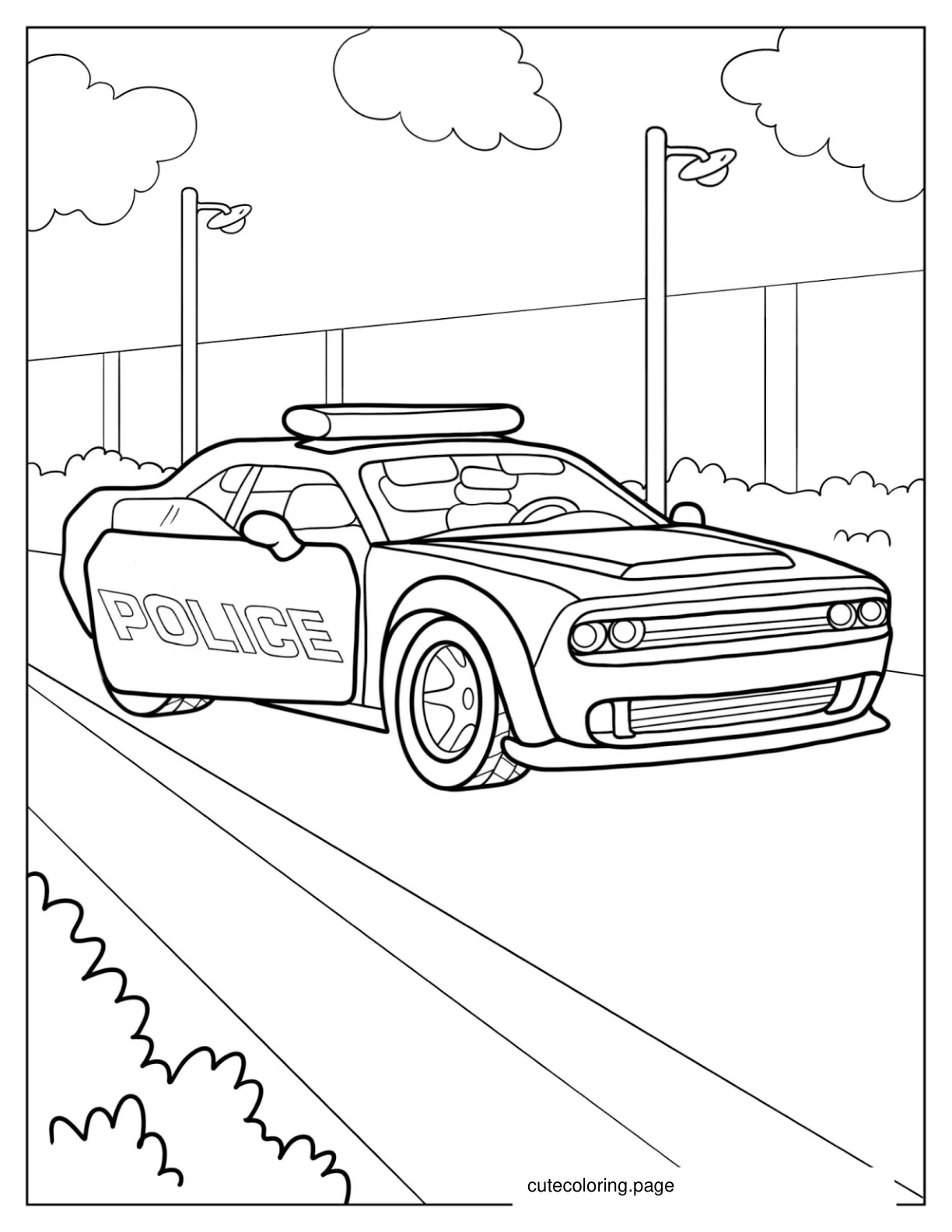 Modern Day Police Car To Color 1 coloring page