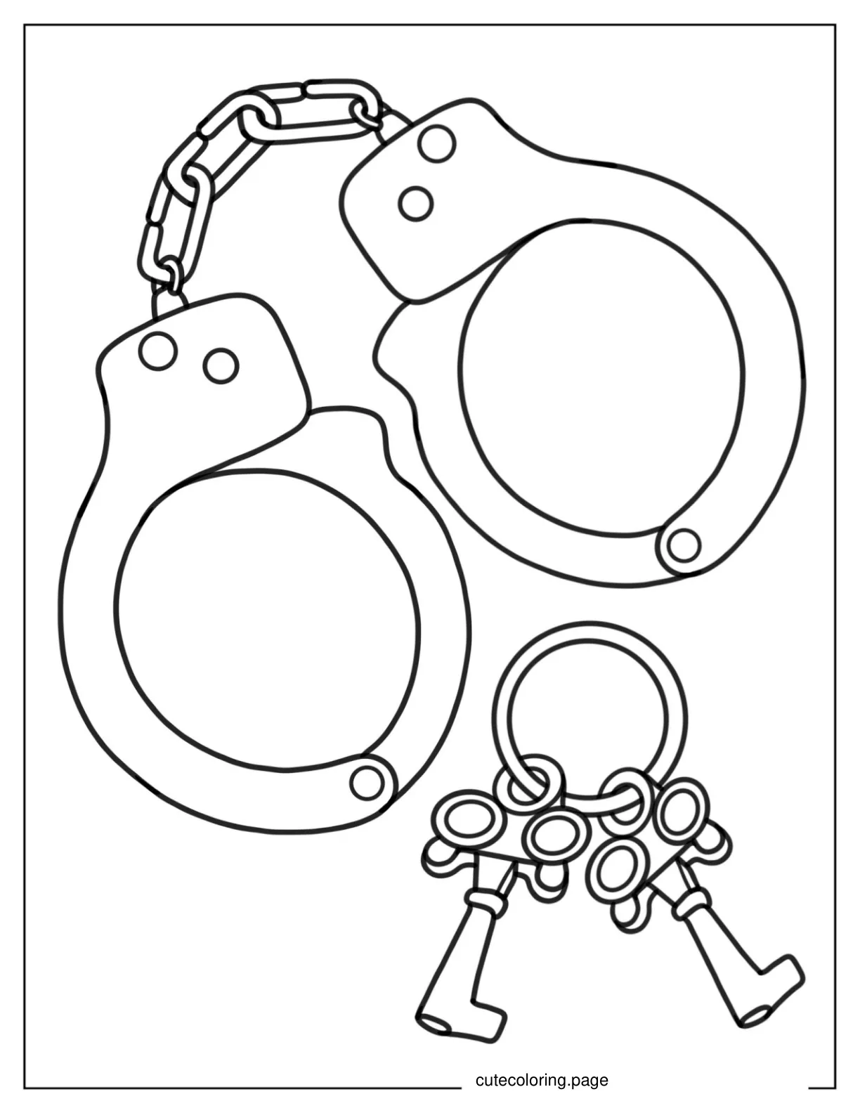 Police Handcuffs Coloring Sheet 1 coloring page