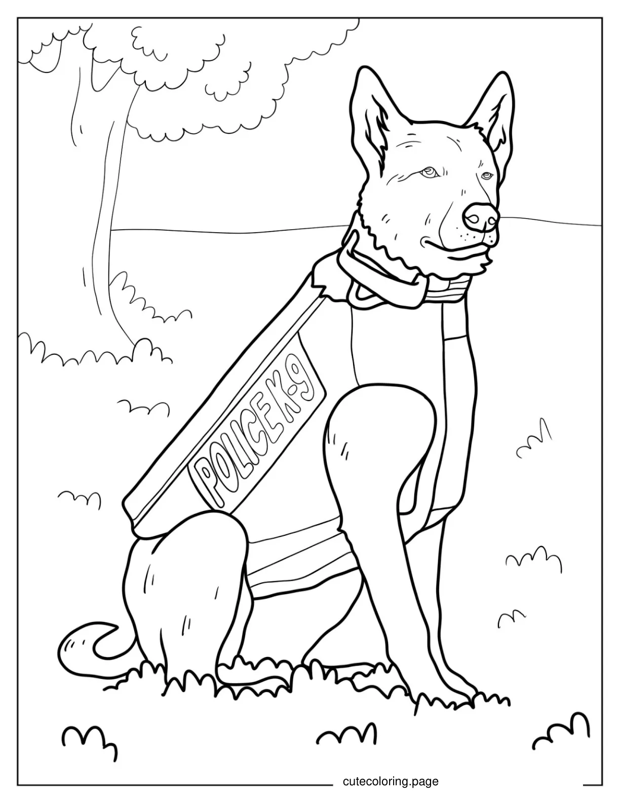 Police K 9 Dog Coloring Sheet For Kids 1 coloring page