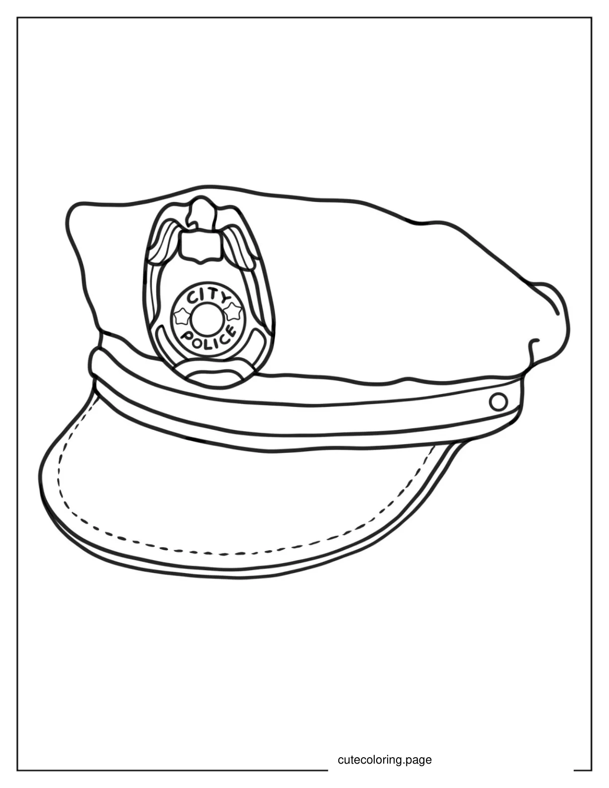 Police Officer Hat Coloring Sheet 1 coloring page