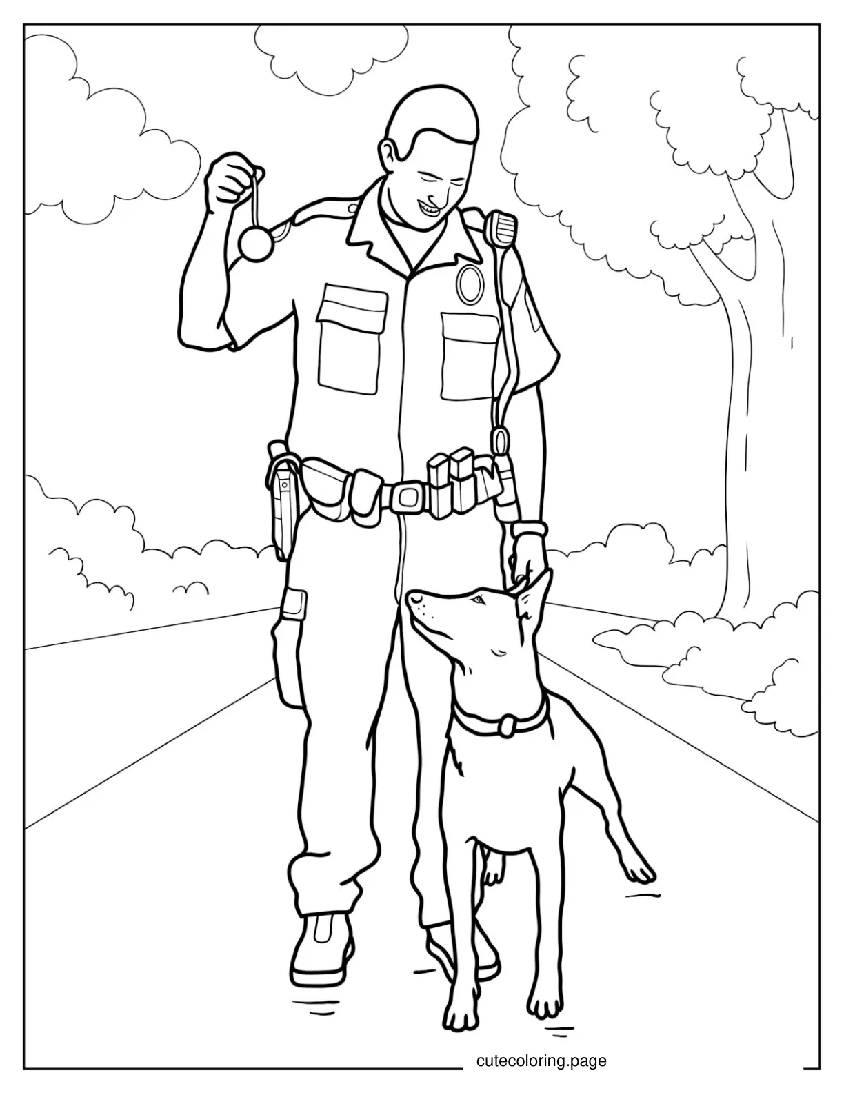 Police Officer Training Police Dog 1 coloring page