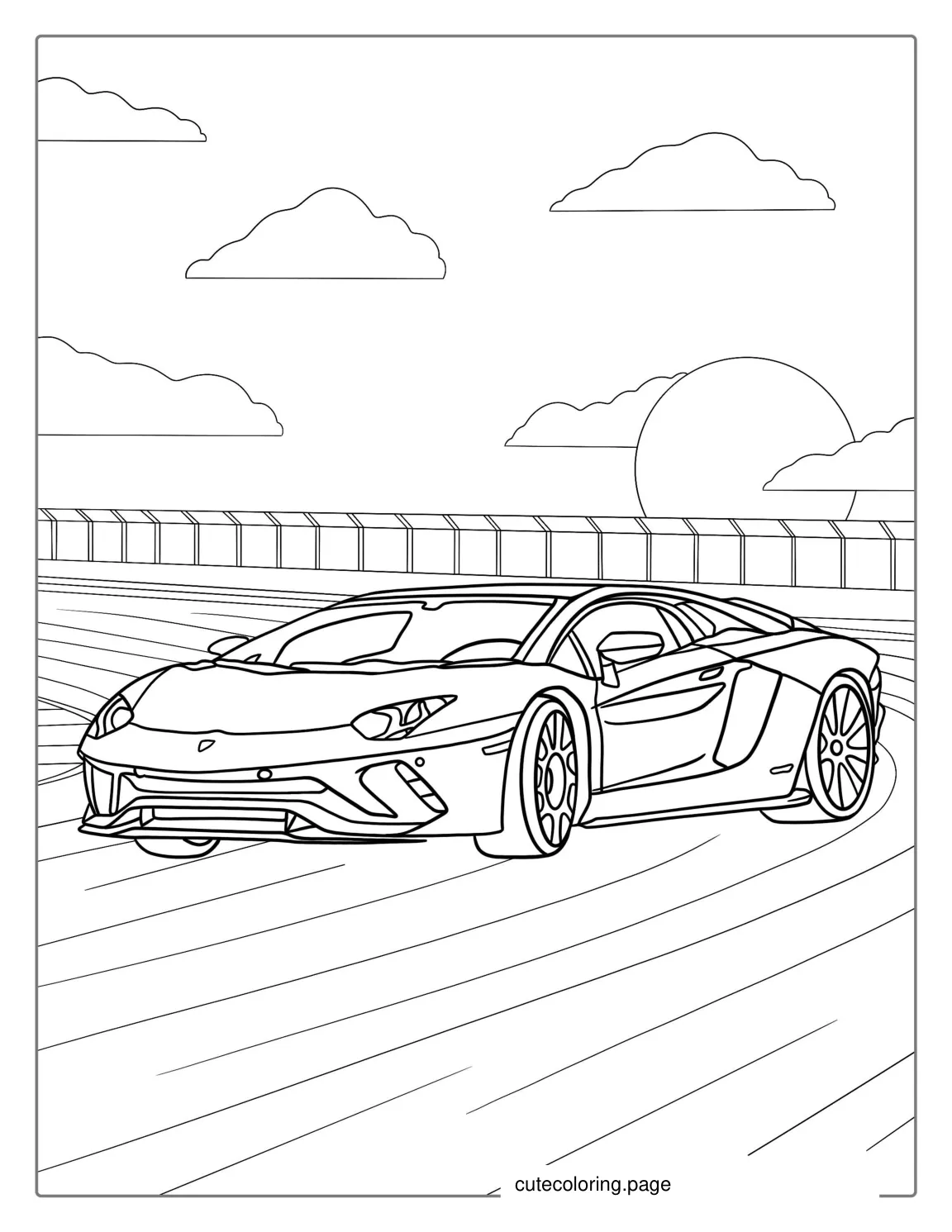 Coloring Page Of Lamborghini Race Car coloring page