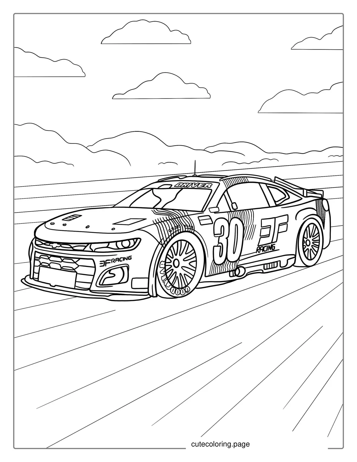 Detailed Chevy Nascar Coloring Sheet coloring page