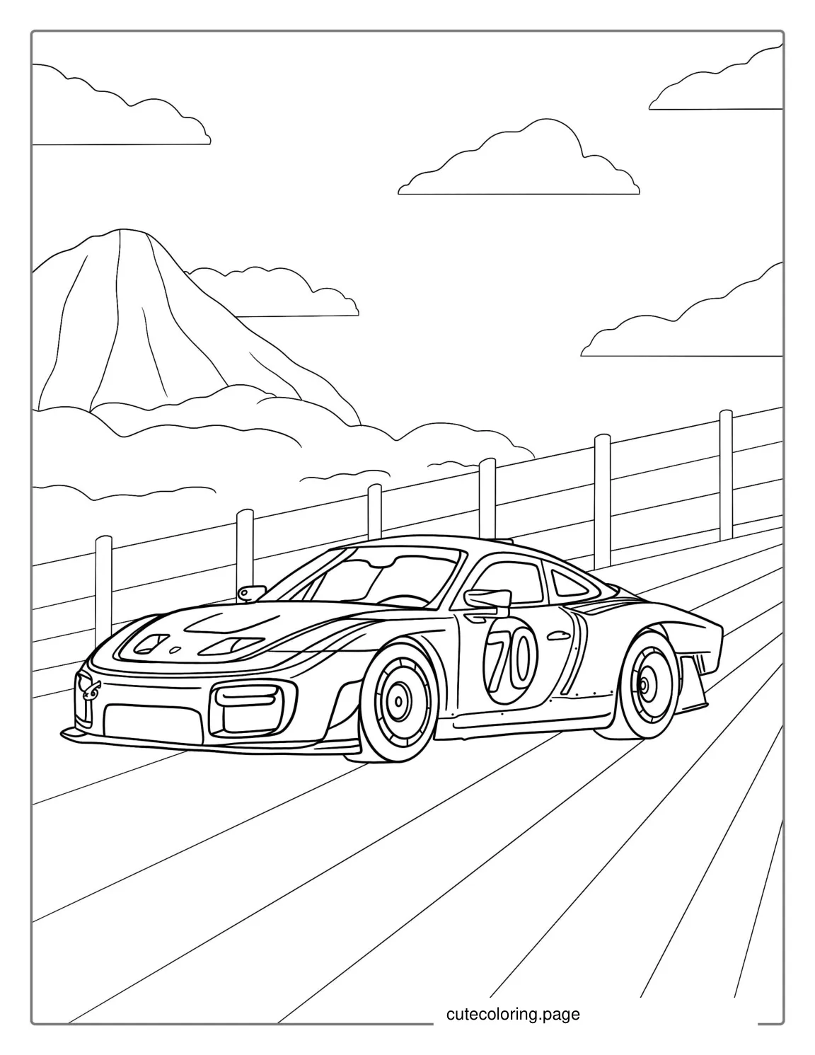 Easy Outline Of Porsche To Color coloring page