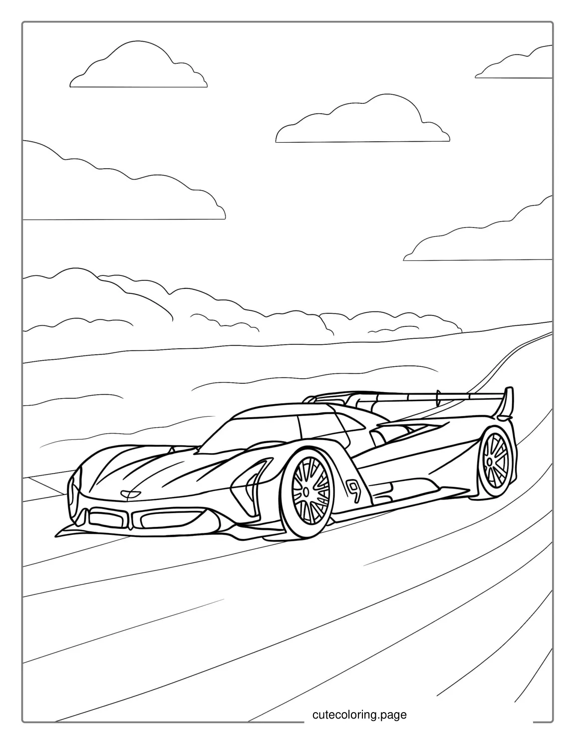 GPT Hypercar Coloring Sheet For Kids coloring page