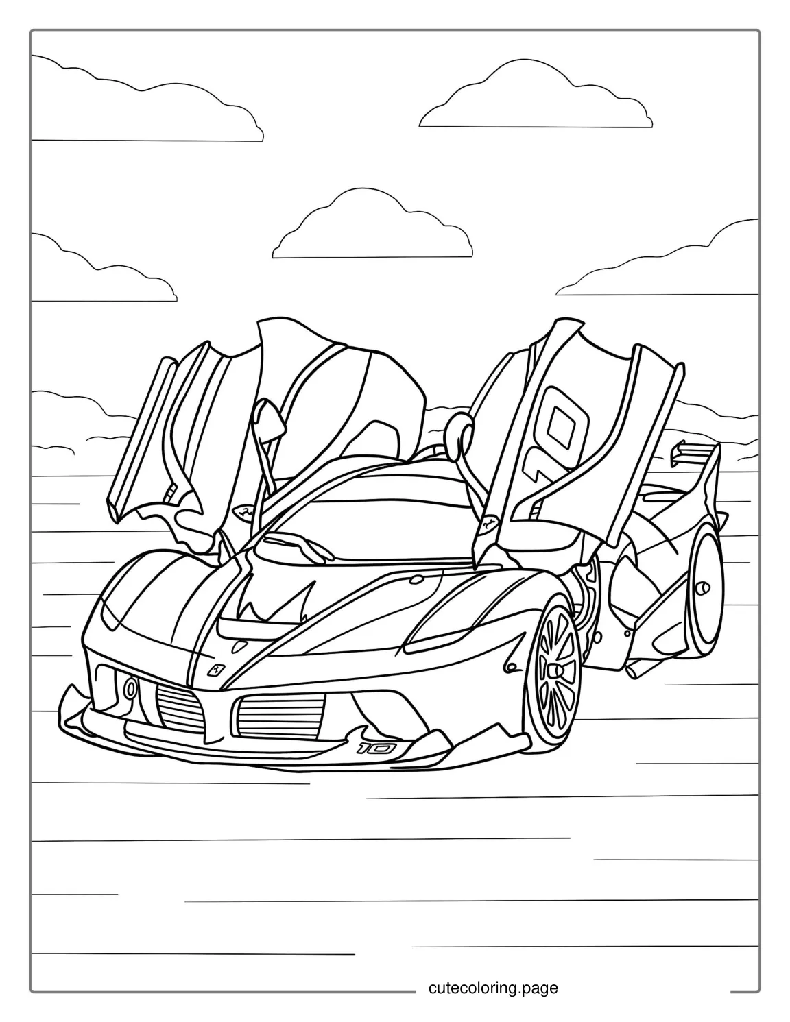 LaFerrari Race Car To Color coloring page