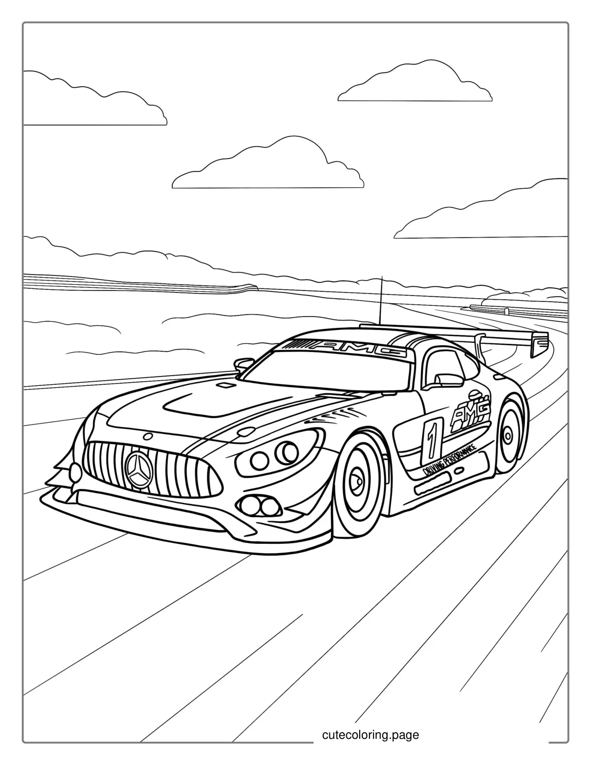 Mercedes Sports Car To Color coloring page