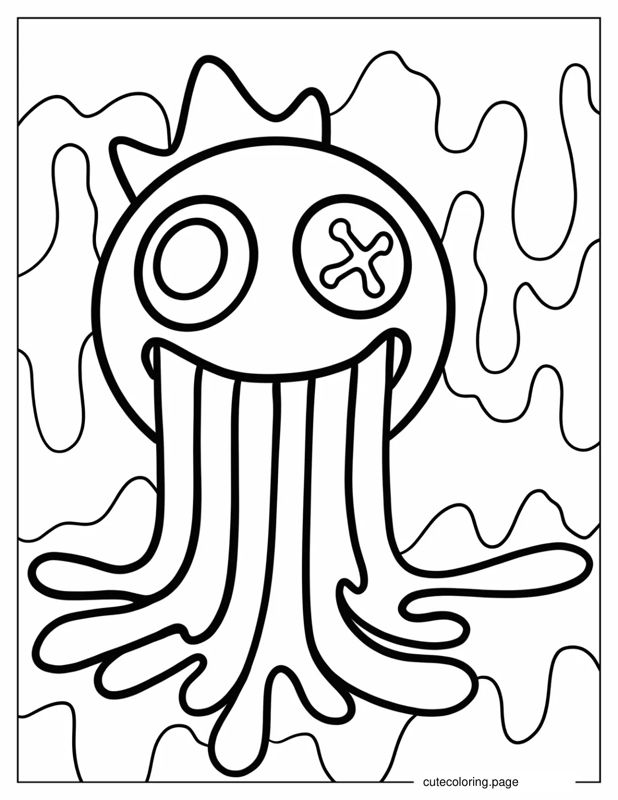 Blue Rainbow Friend Vomiting Rainbow Coloring Sheet coloring page