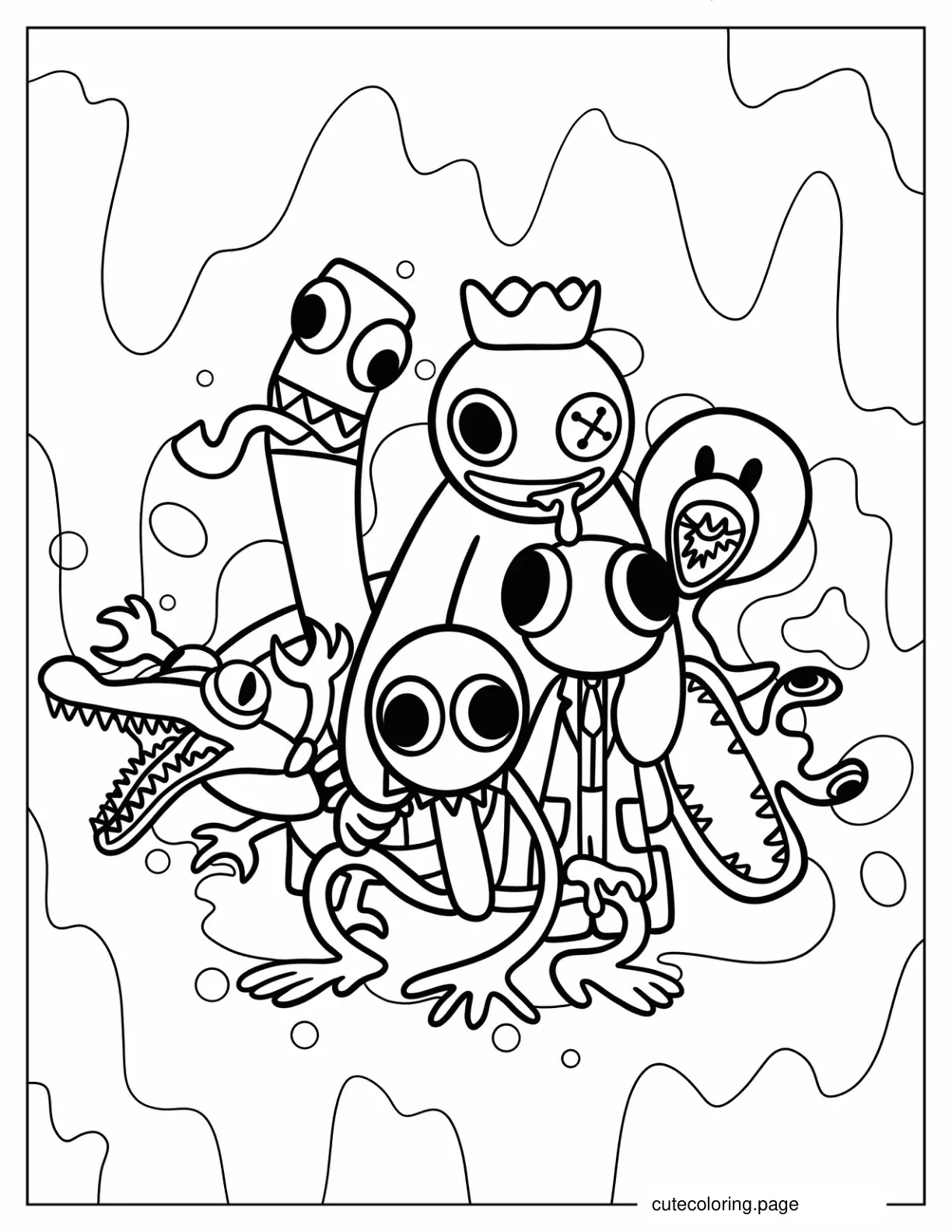 Detailed Rainbow Friends Poster coloring page