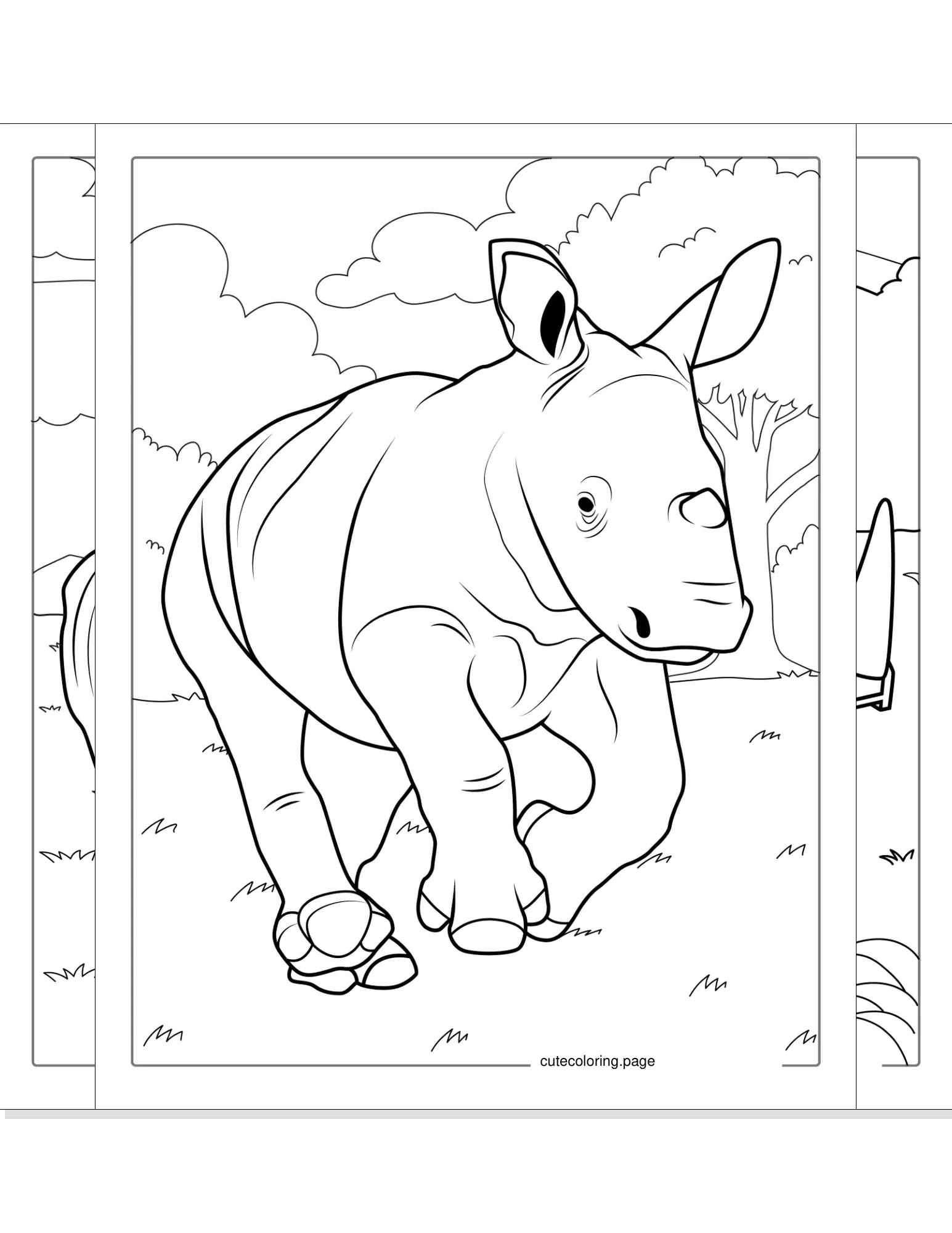 rhino coloring pages coloring page