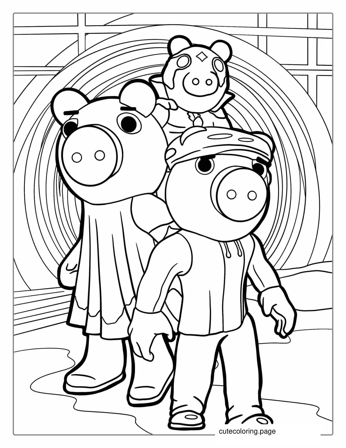 Coloring Page Of Piggy From Roblox coloring page