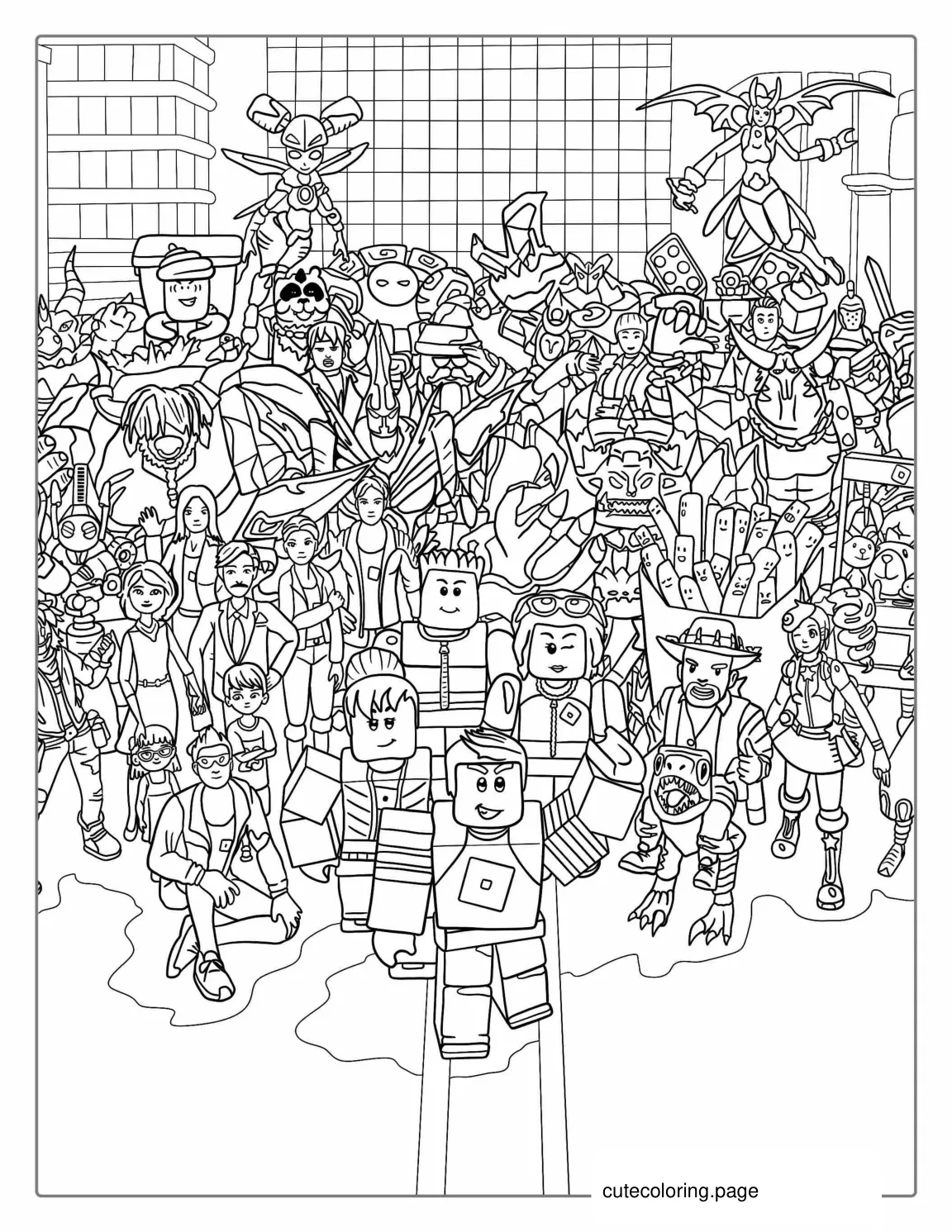 Detailed Roblox Characters To Color coloring page