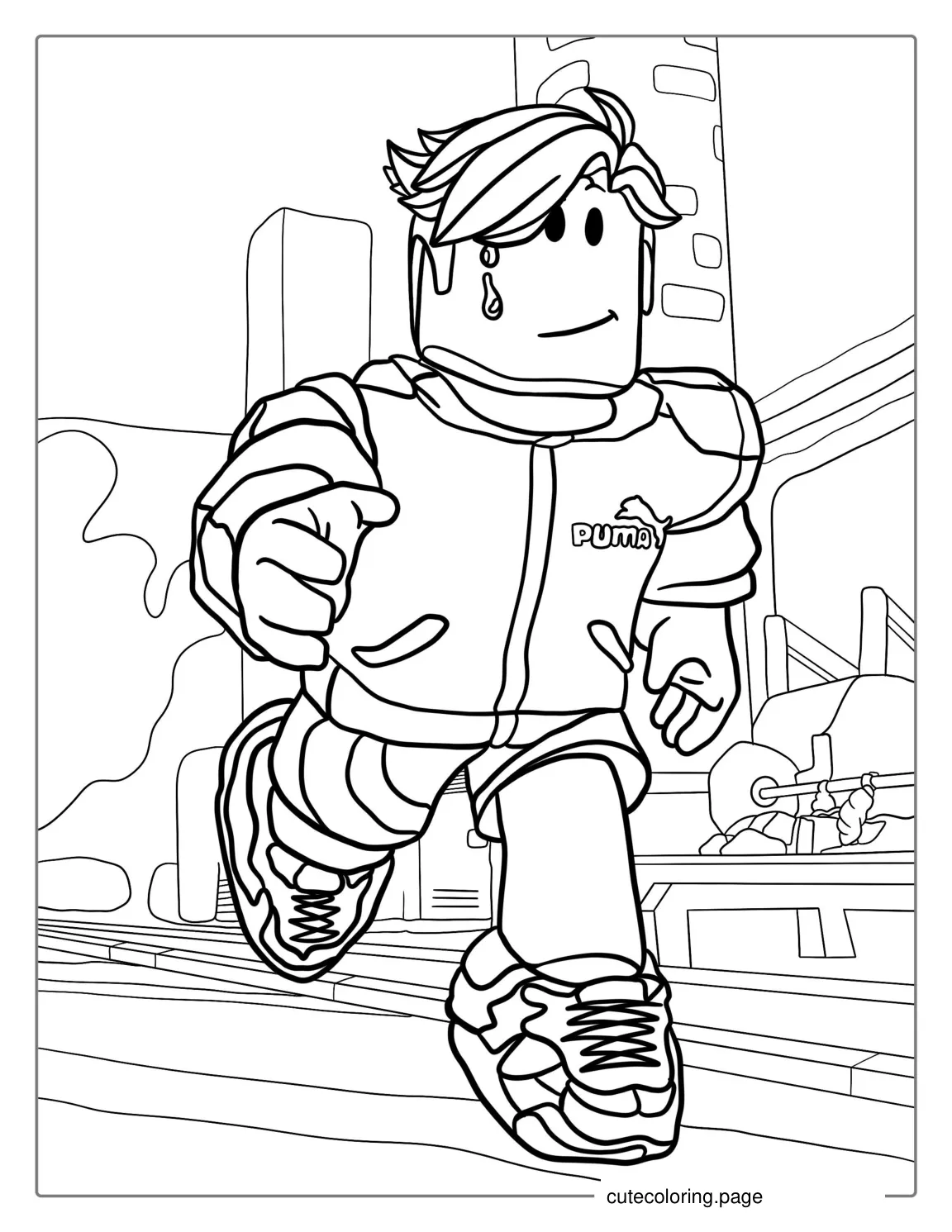 Roblox Character Running Wearing Puma coloring page