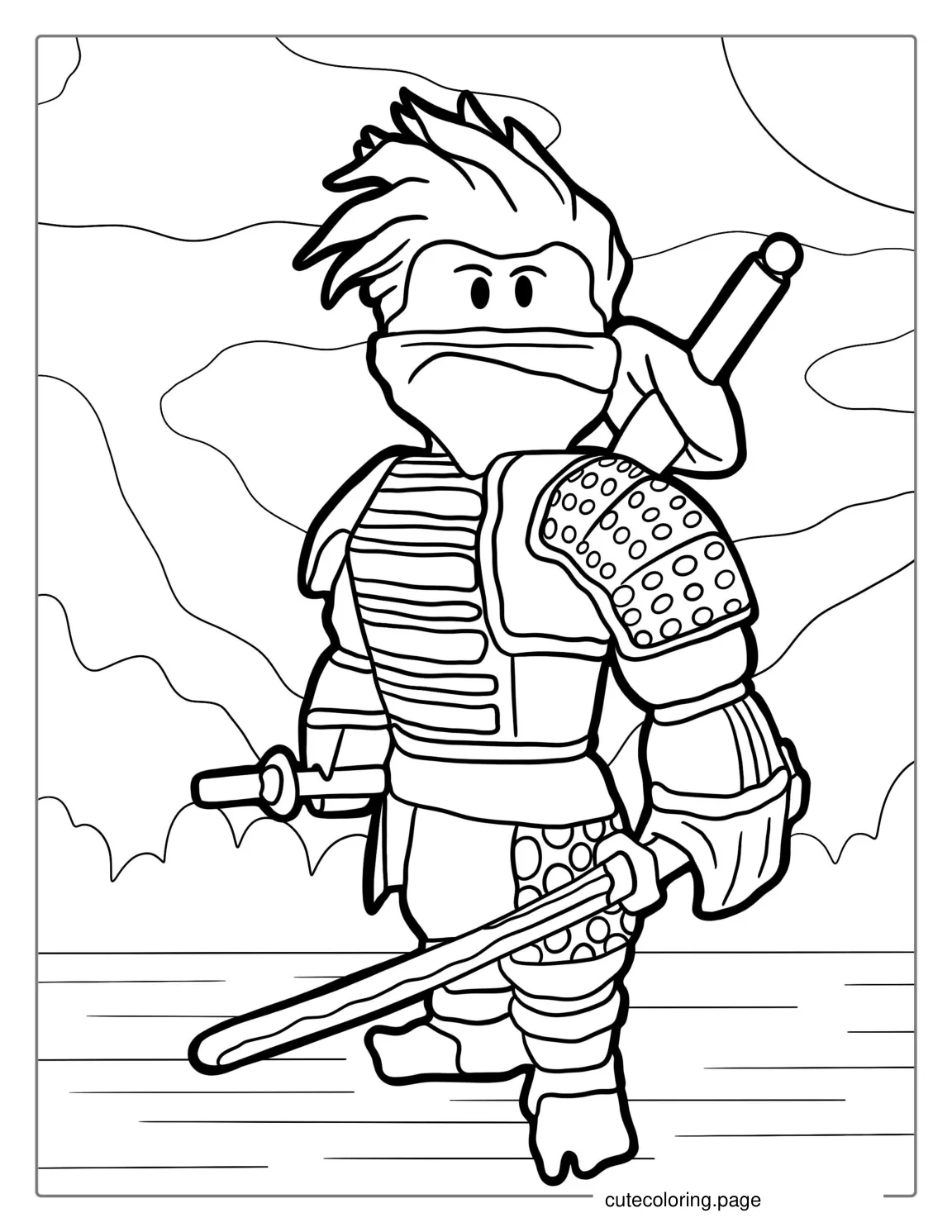 Roblox Ninja Skin Coloring Page coloring page