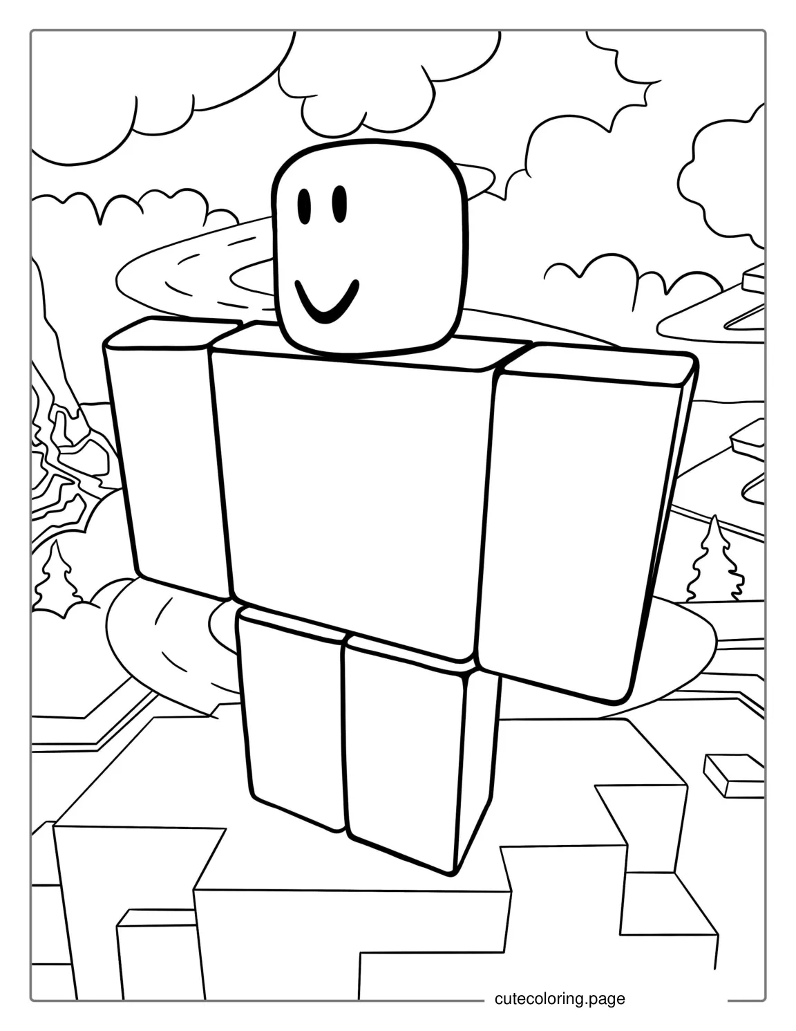 Roblox Noob Coloring Page Easy coloring page