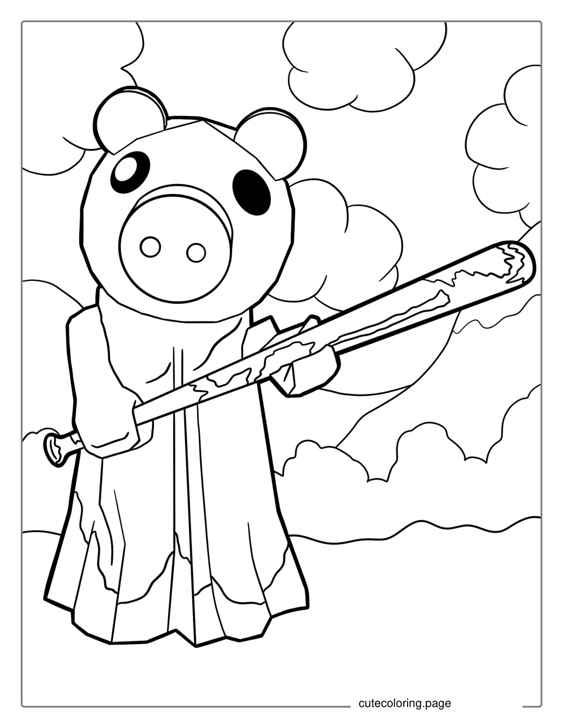 Roblox Piggy Coloring Sheet coloring page