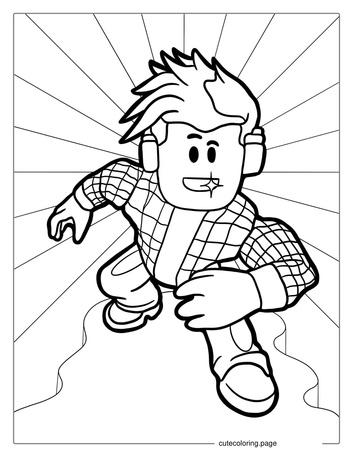 Roblox Skin Wearing Headphones Coloring coloring page