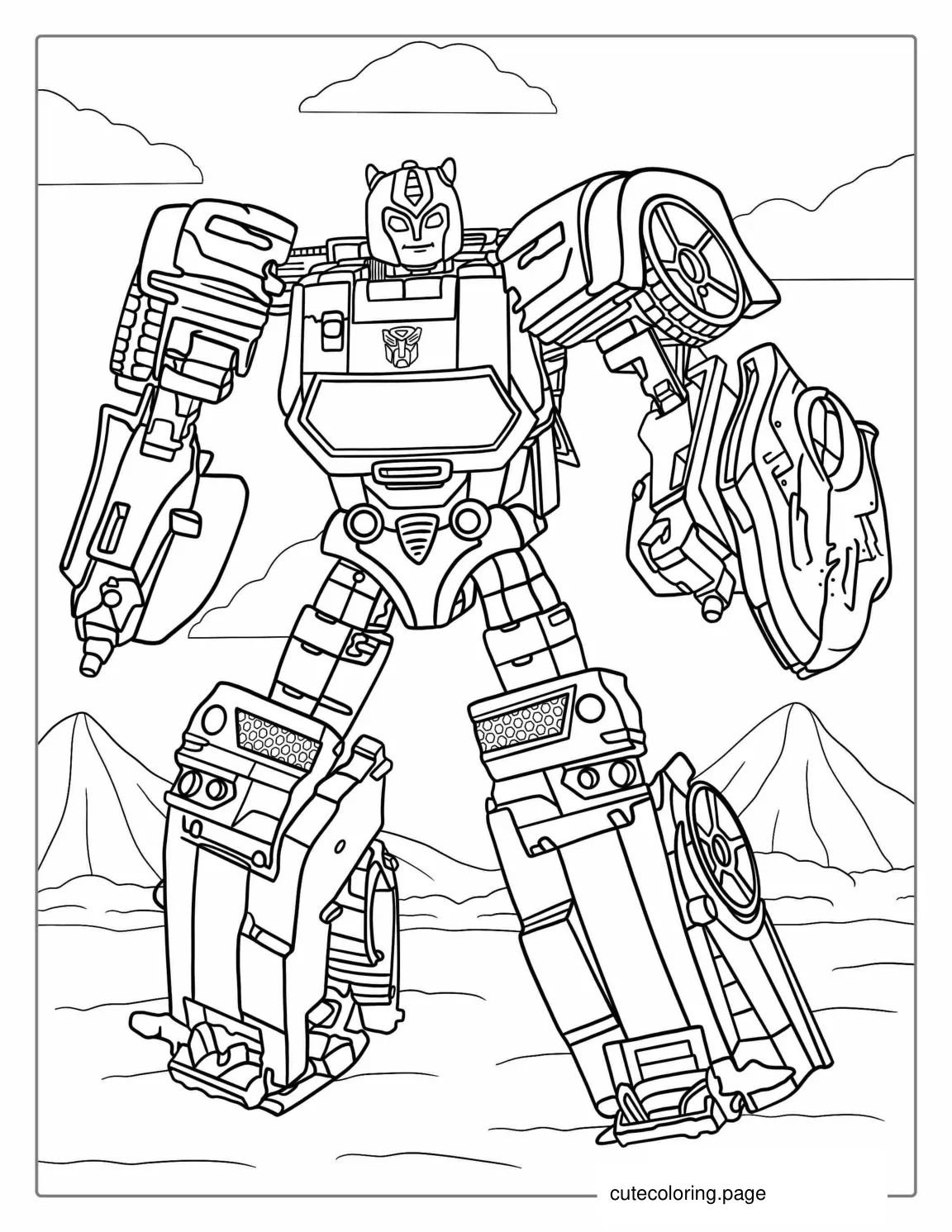 Bumblebee Transformer Robot To Color coloring page