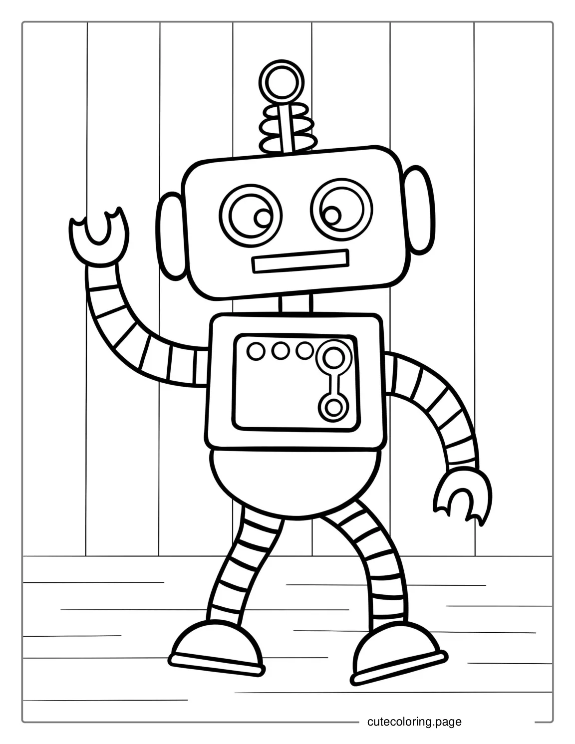 Dancing Robot Coloring Picture For Kids coloring page