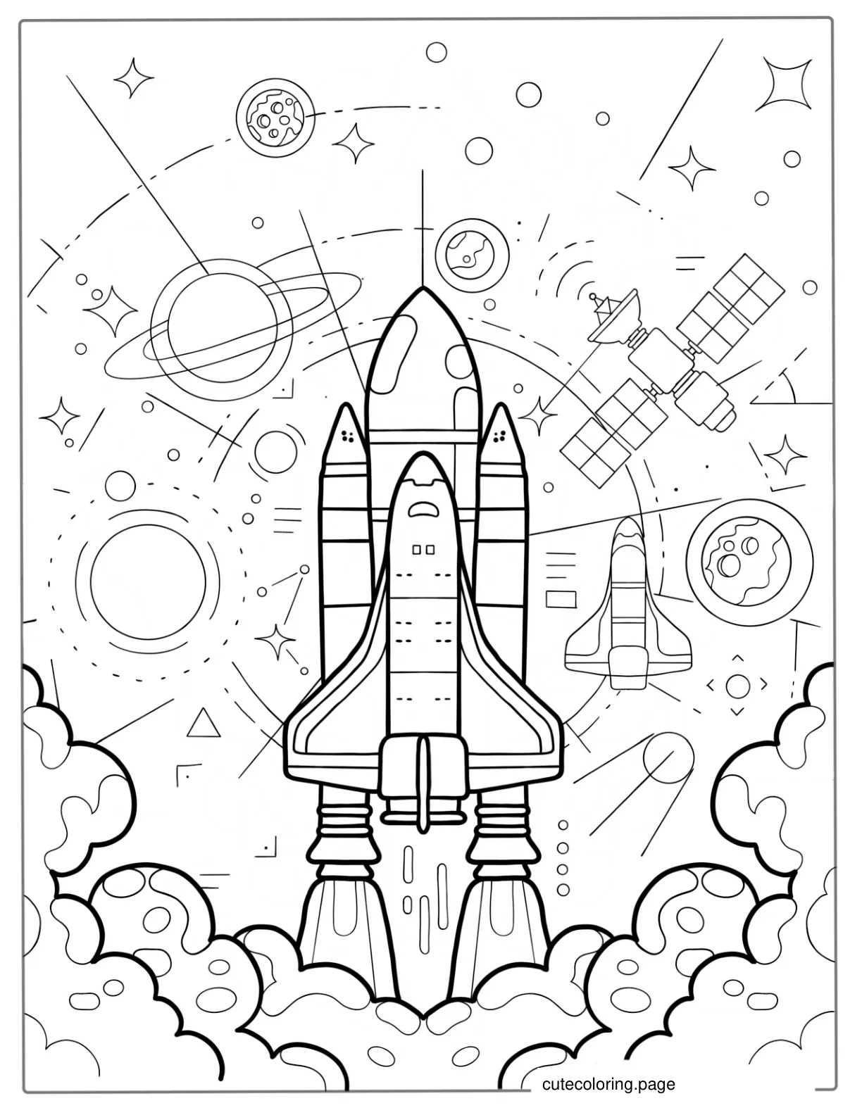 Abstract Rocket Coloring Page For Adults coloring page