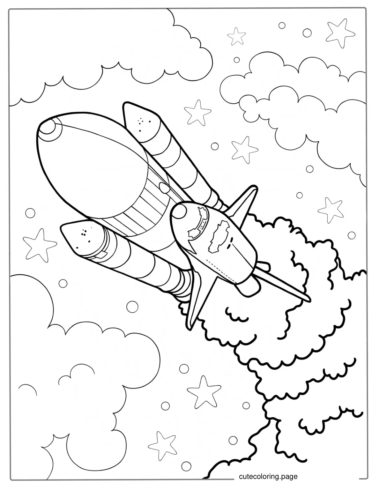 Discovery Space Shuttle Rockets Ignited coloring page