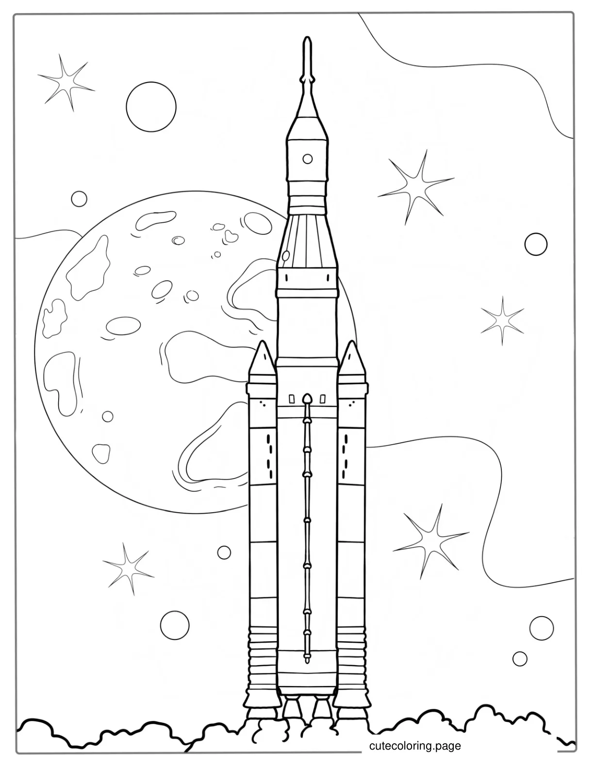 SLS Block 1 NASA Rocket Coloring Page coloring page