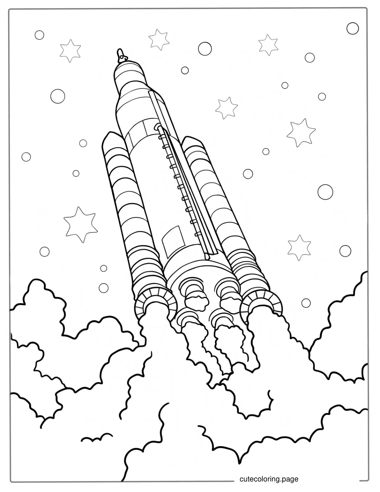 Space Launch System NASA Rocket To Color coloring page