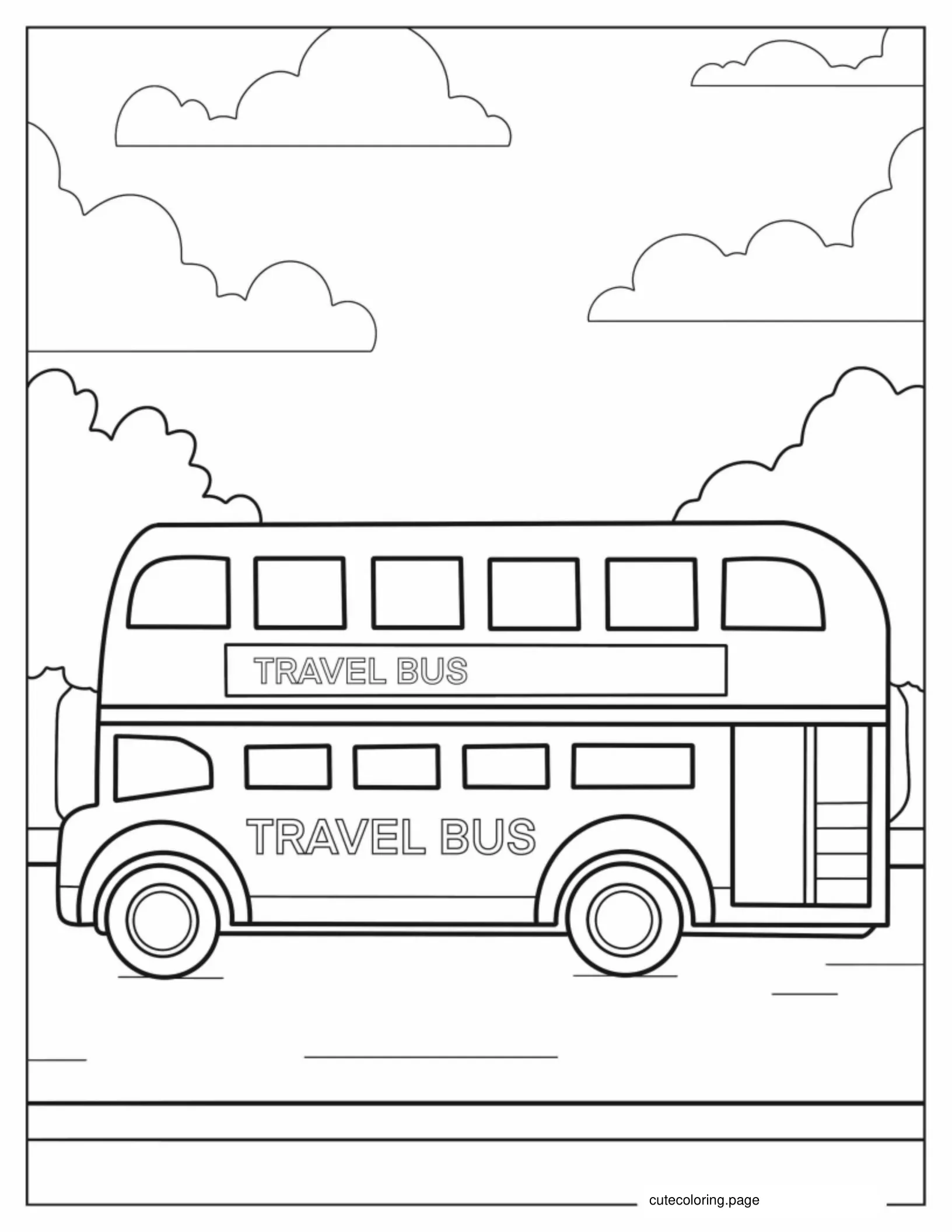 Coloring Page Of Double Decker Bus coloring page