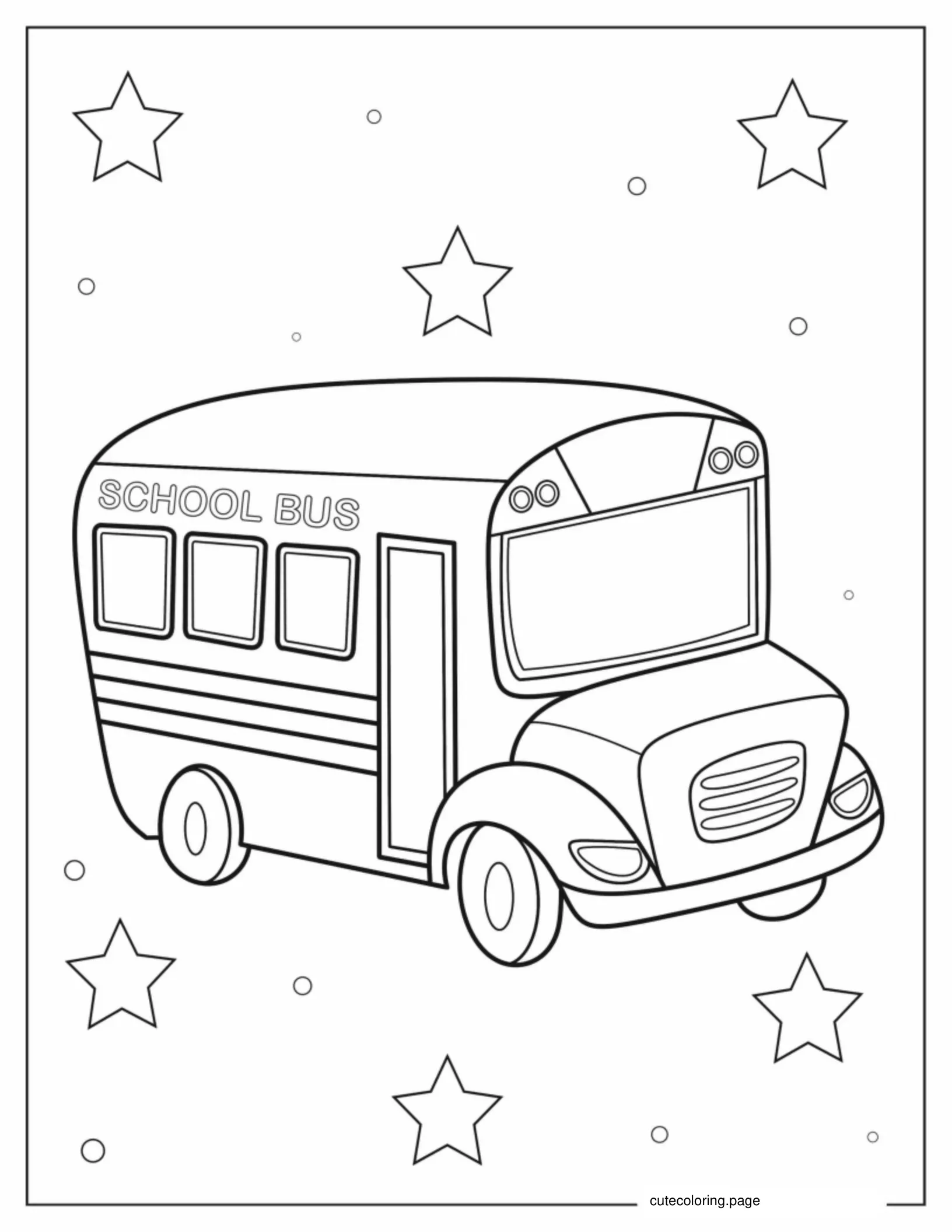 Cute Mini School Bus Coloring Sheet coloring page