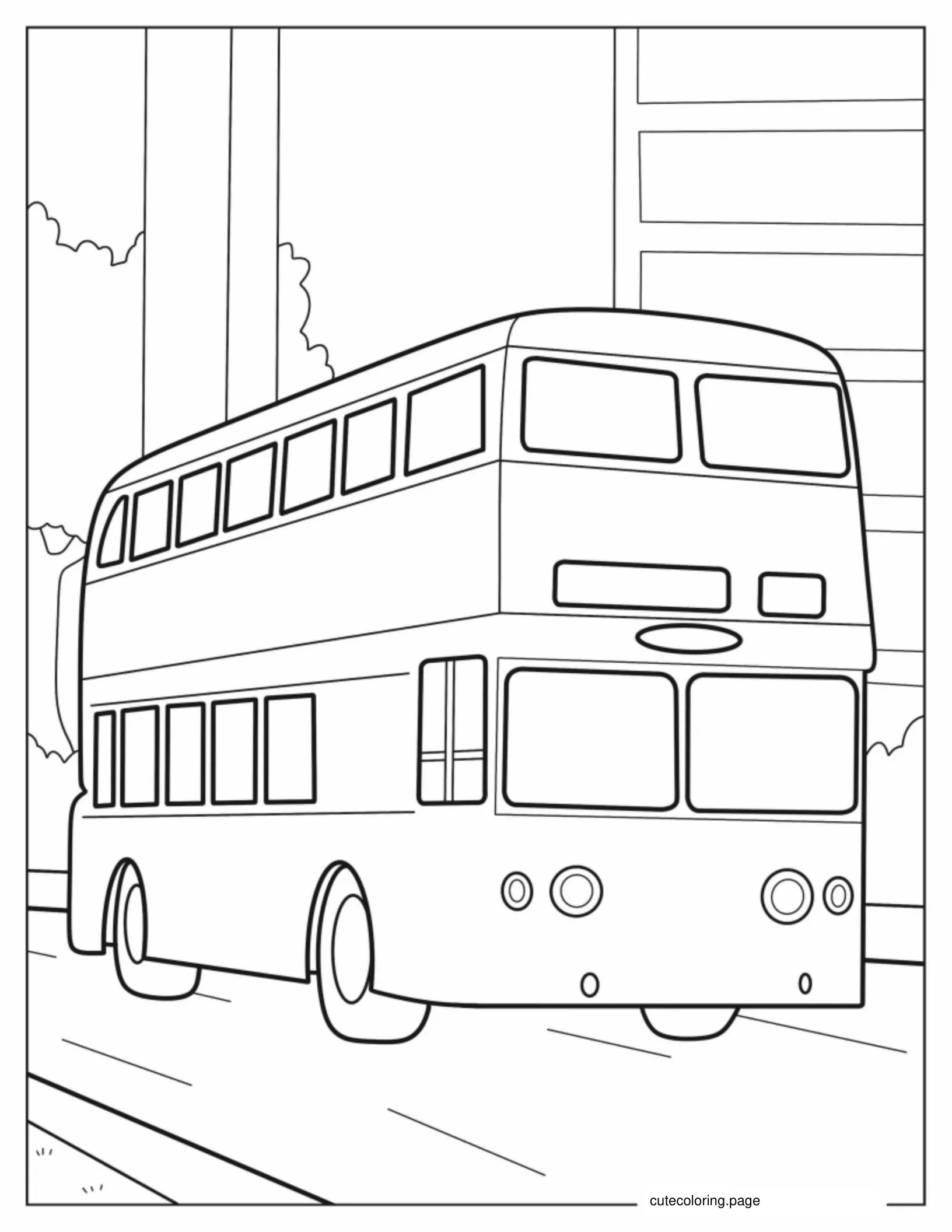 Double Decker Bus Coloring Page coloring page