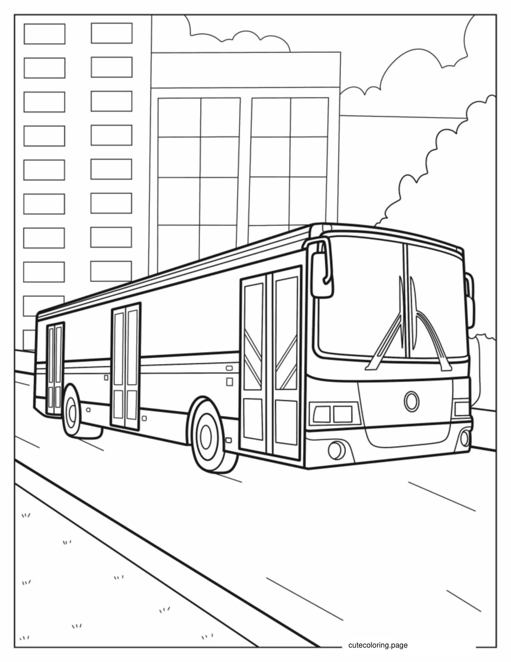 Public Transit Bus Coloring Page coloring page