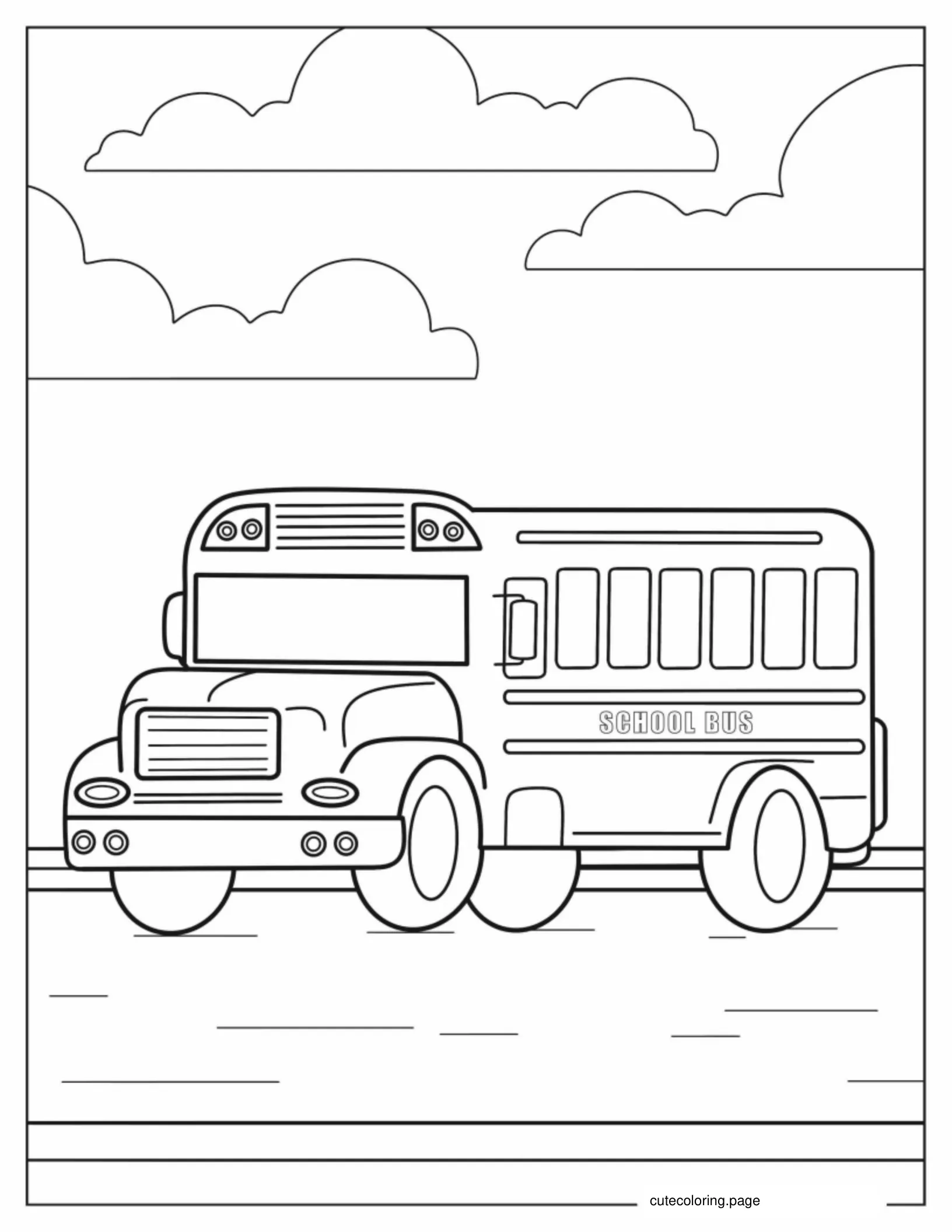 Traditional School Bus Coloring Sheet coloring page