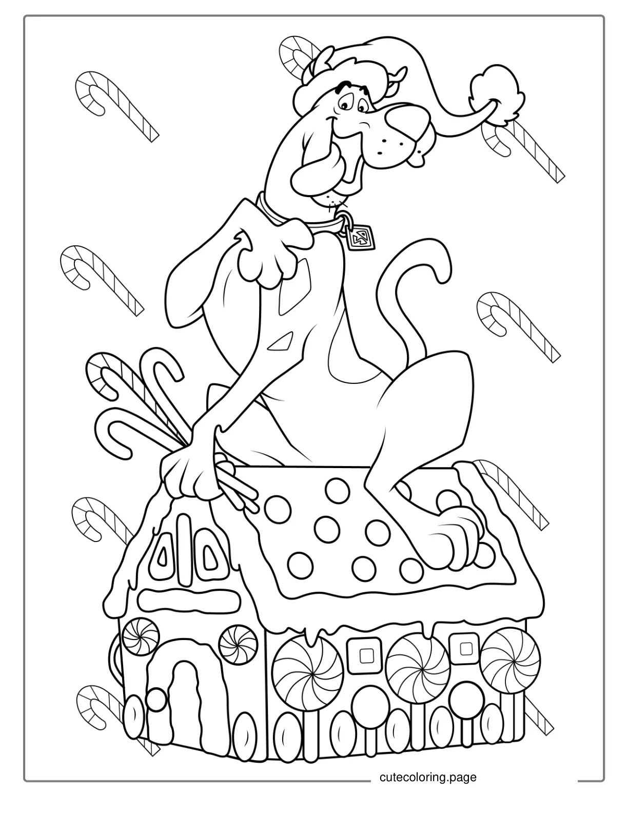 Coloring Page Of Christmas Themed Scooby Doo coloring page