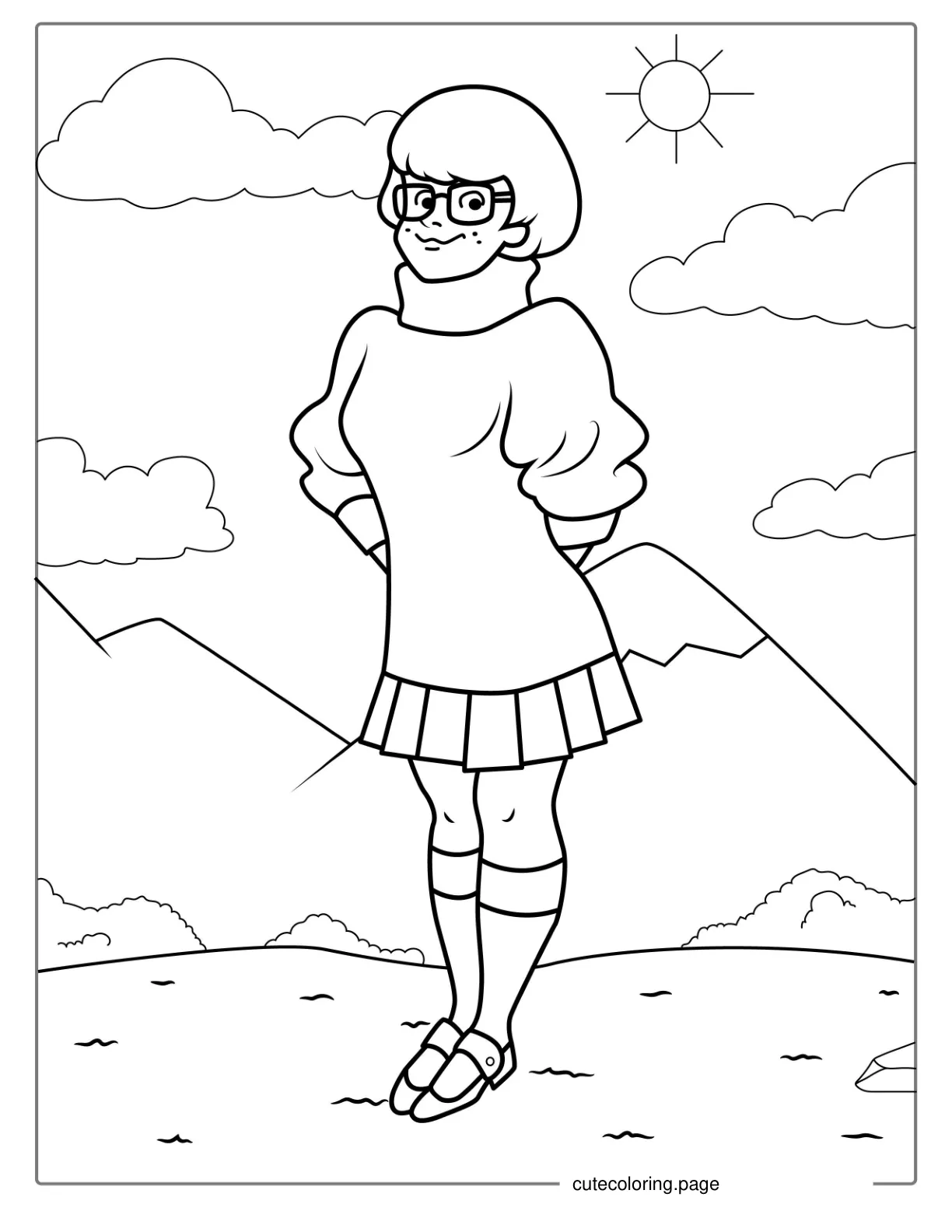 Coloring Sheet Of Velma Dinkley Character coloring page