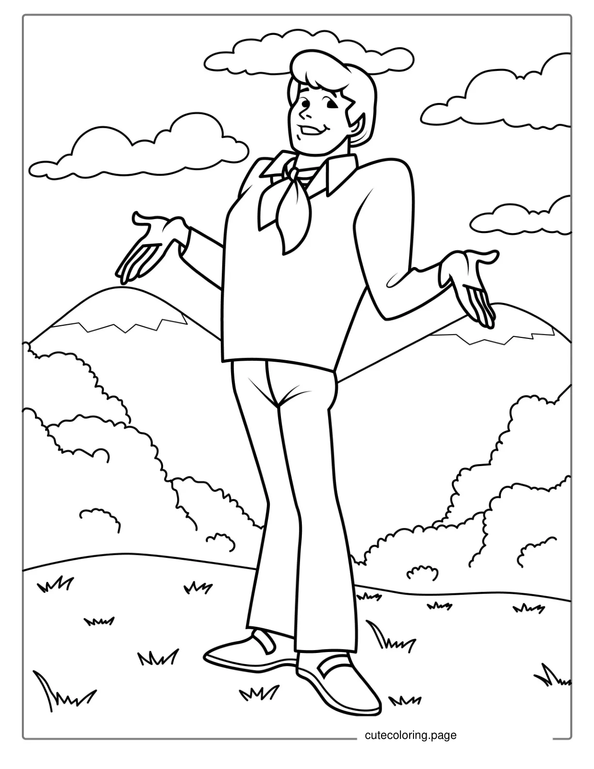 Fred Character Coloring Sheet coloring page