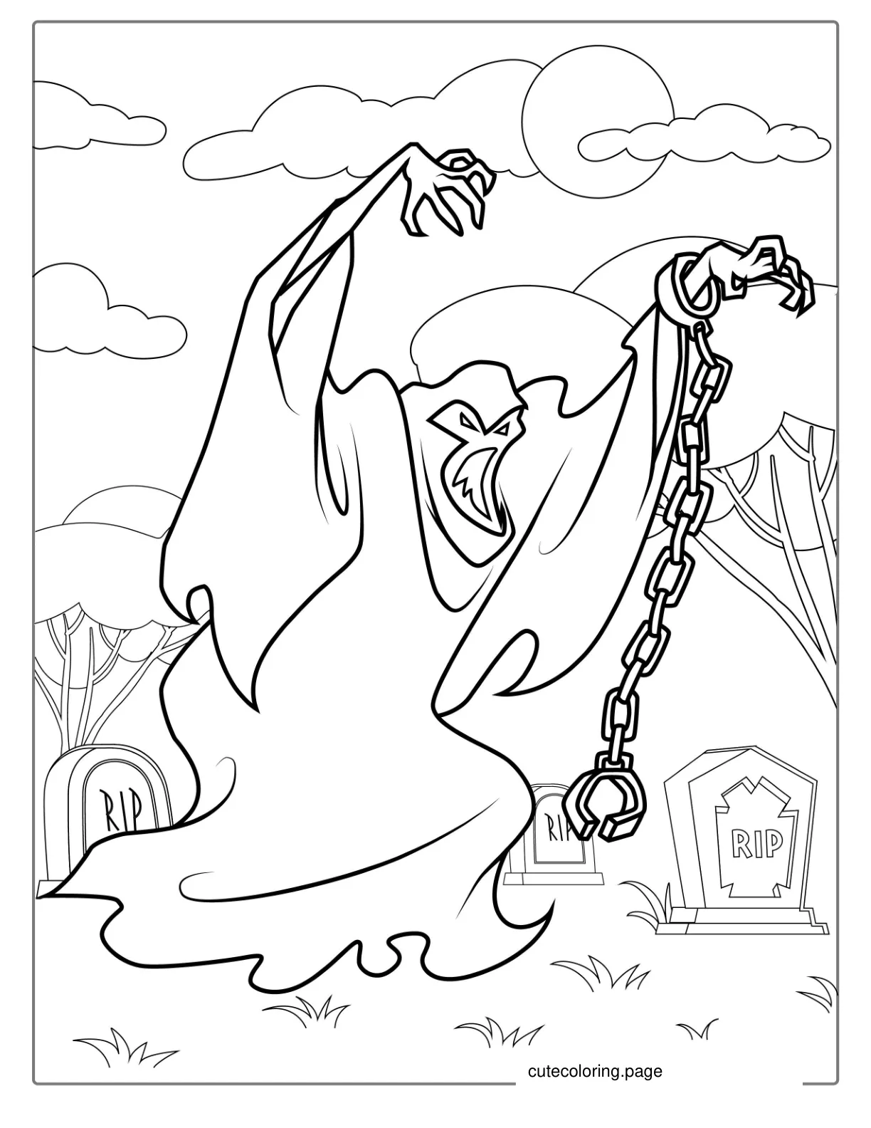 Ghost Monster From Scooby Doo To Color coloring page