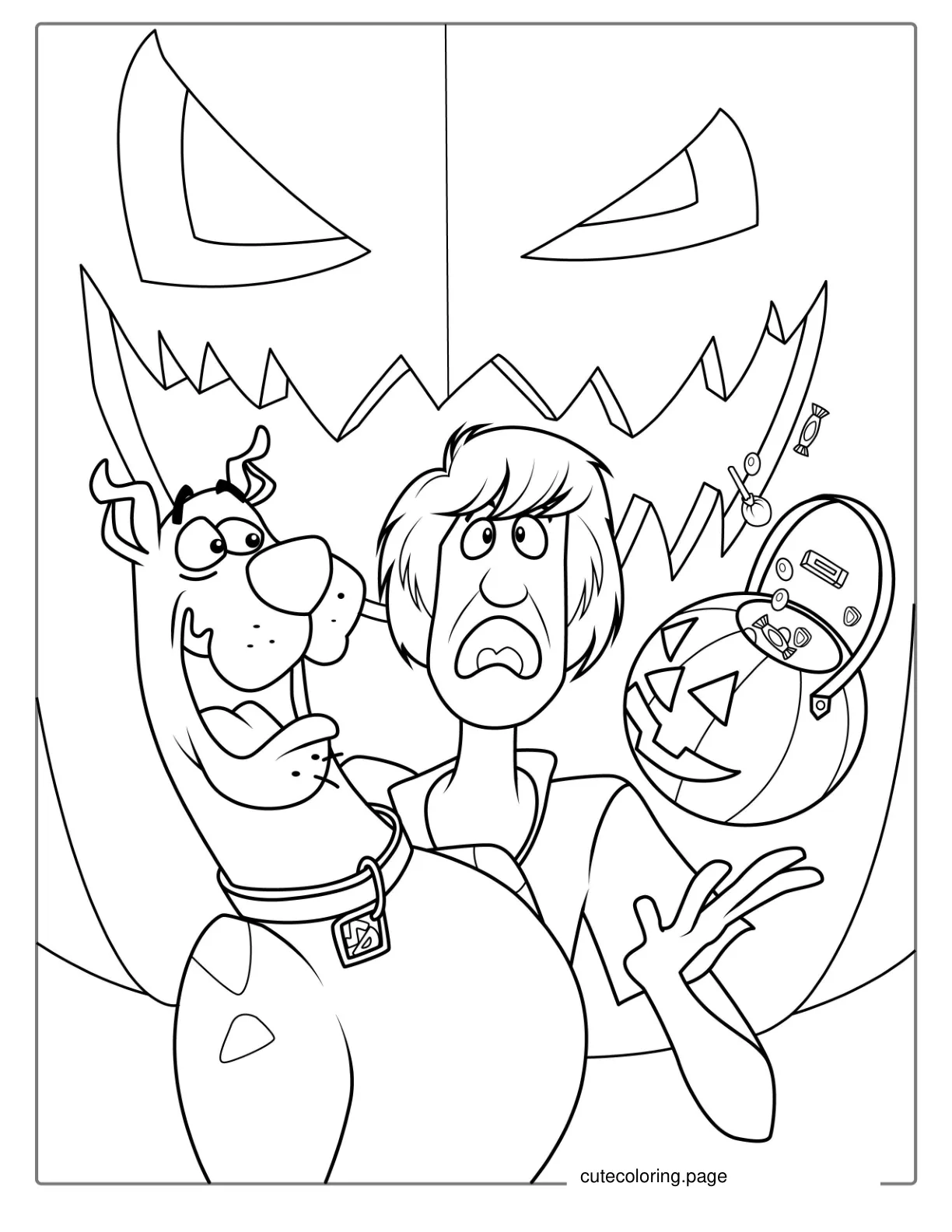 Halloween Themed Scooby Doo Coloring Sheet coloring page