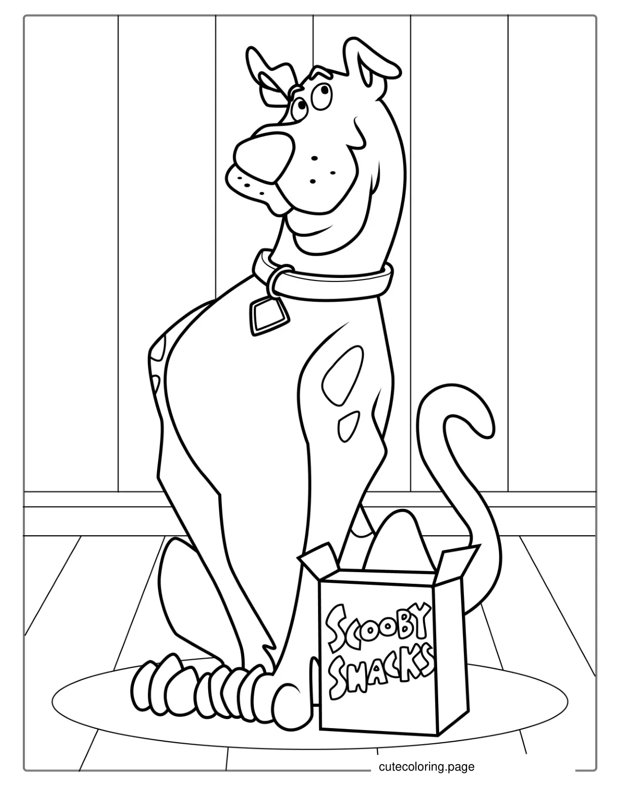 Scooby Doo With Scooby Snax To Color For Kids coloring page