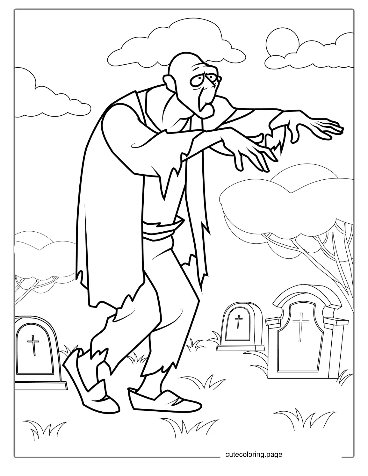 Zombie Monster From Scooby Doo To Color coloring page