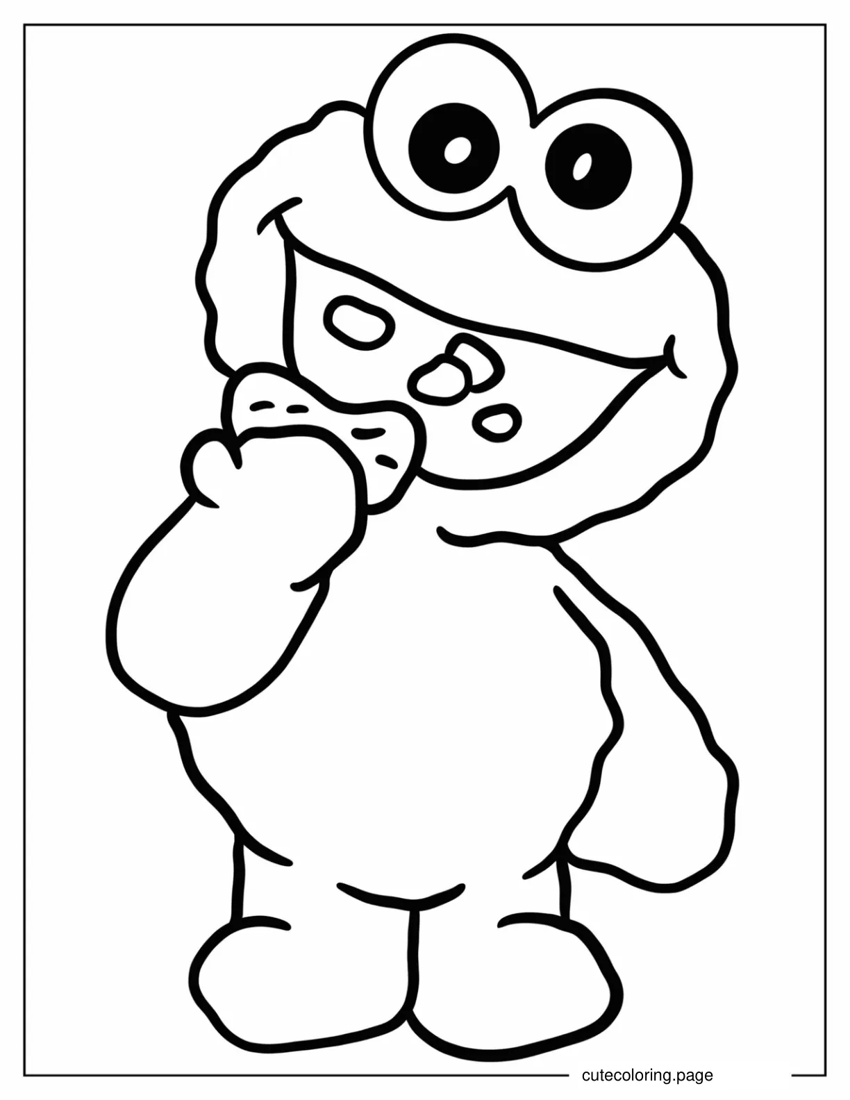 Coloring Sheet Of Cookie Monster Eating Cookie coloring page