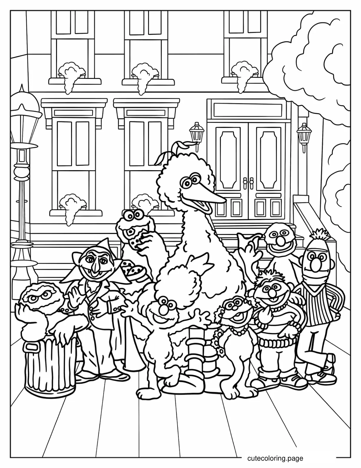 Detailed Sesame Street Poster Coloring In coloring page