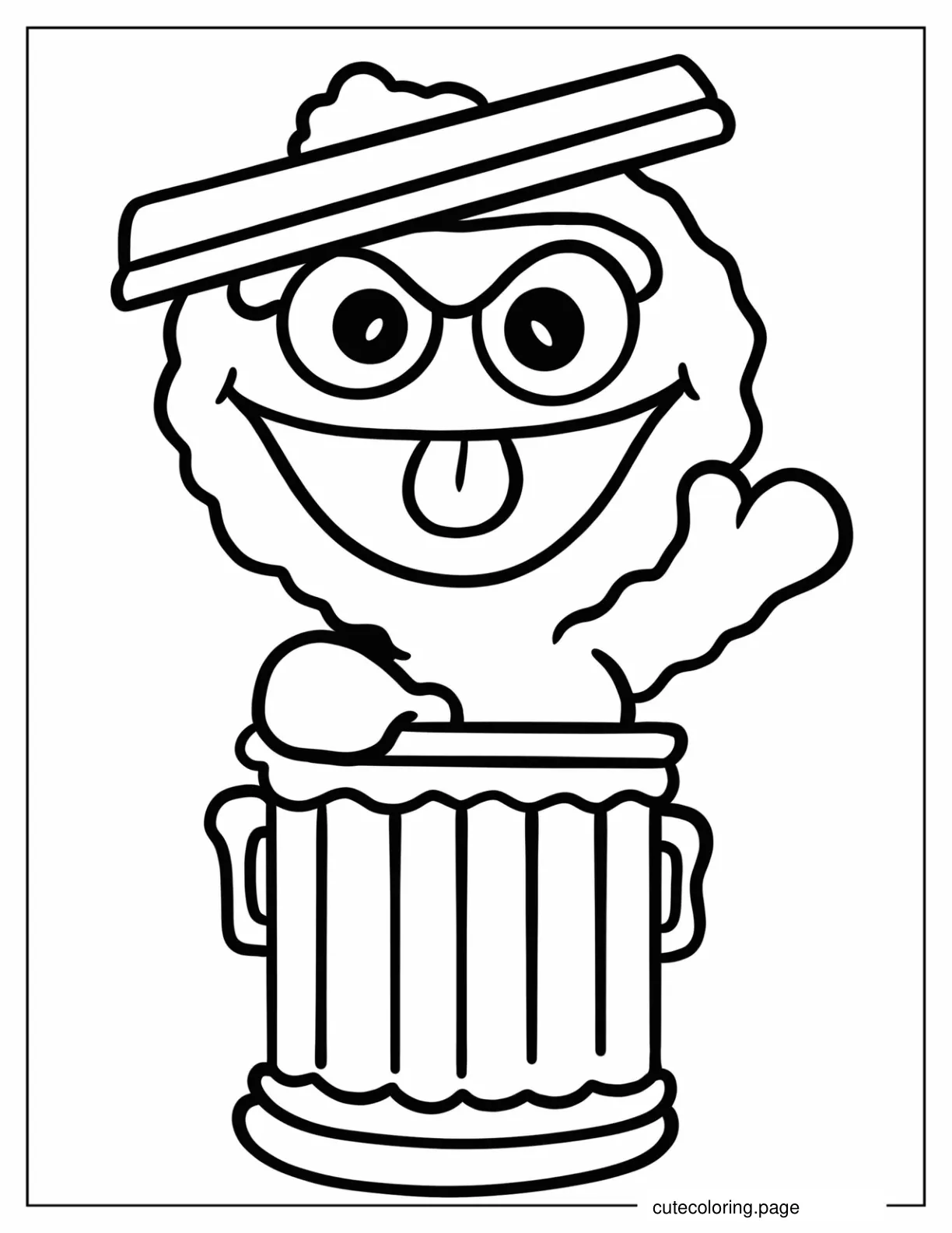 Kawaii Oscar The Grouch Coloring Sheet coloring page