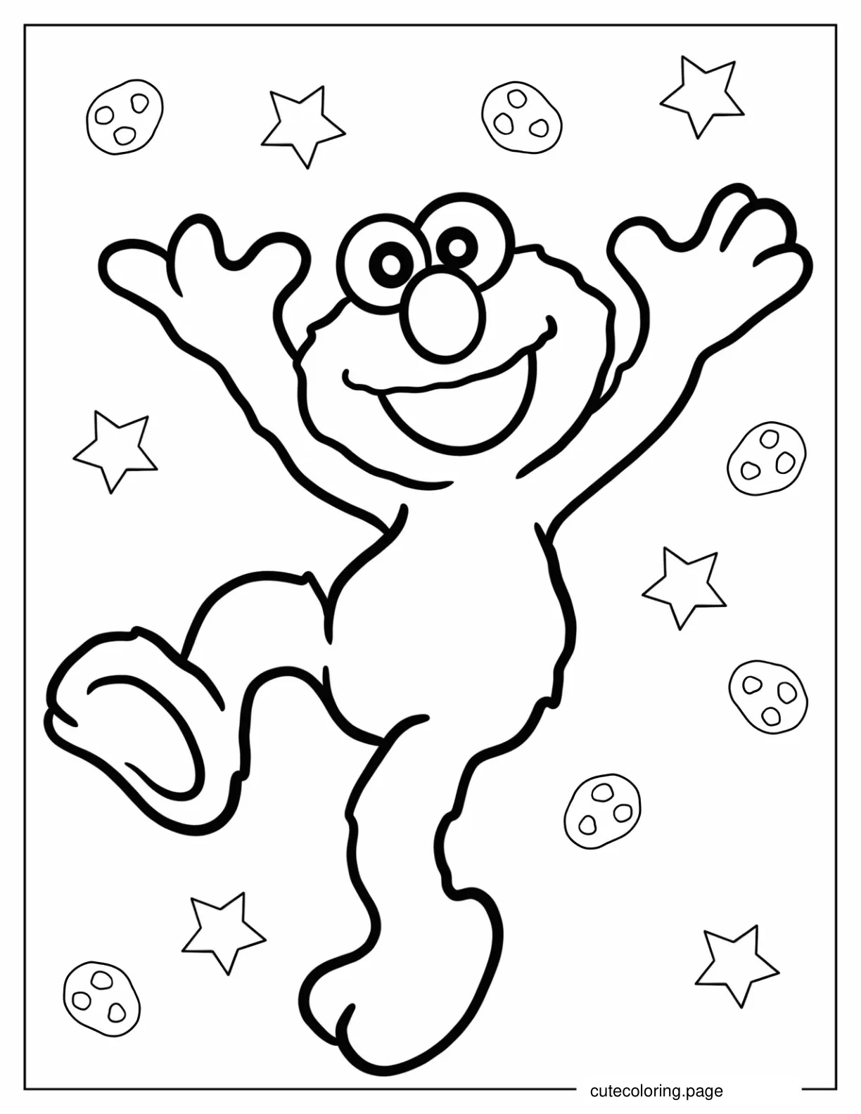 Simple Elmo Coloring In For Preschoolers coloring page