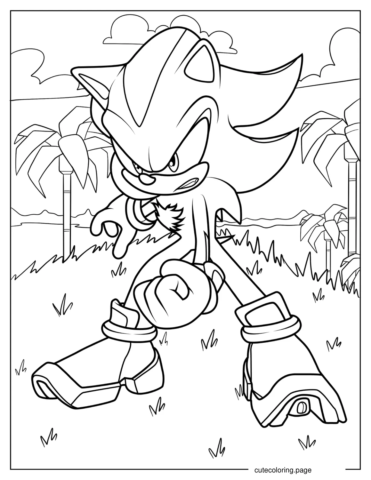 Angry Shadow Making A Fist Coloring Sheet coloring page