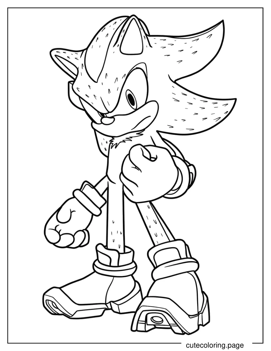 Angry Shadow The Hedgehog Coloring Page coloring page