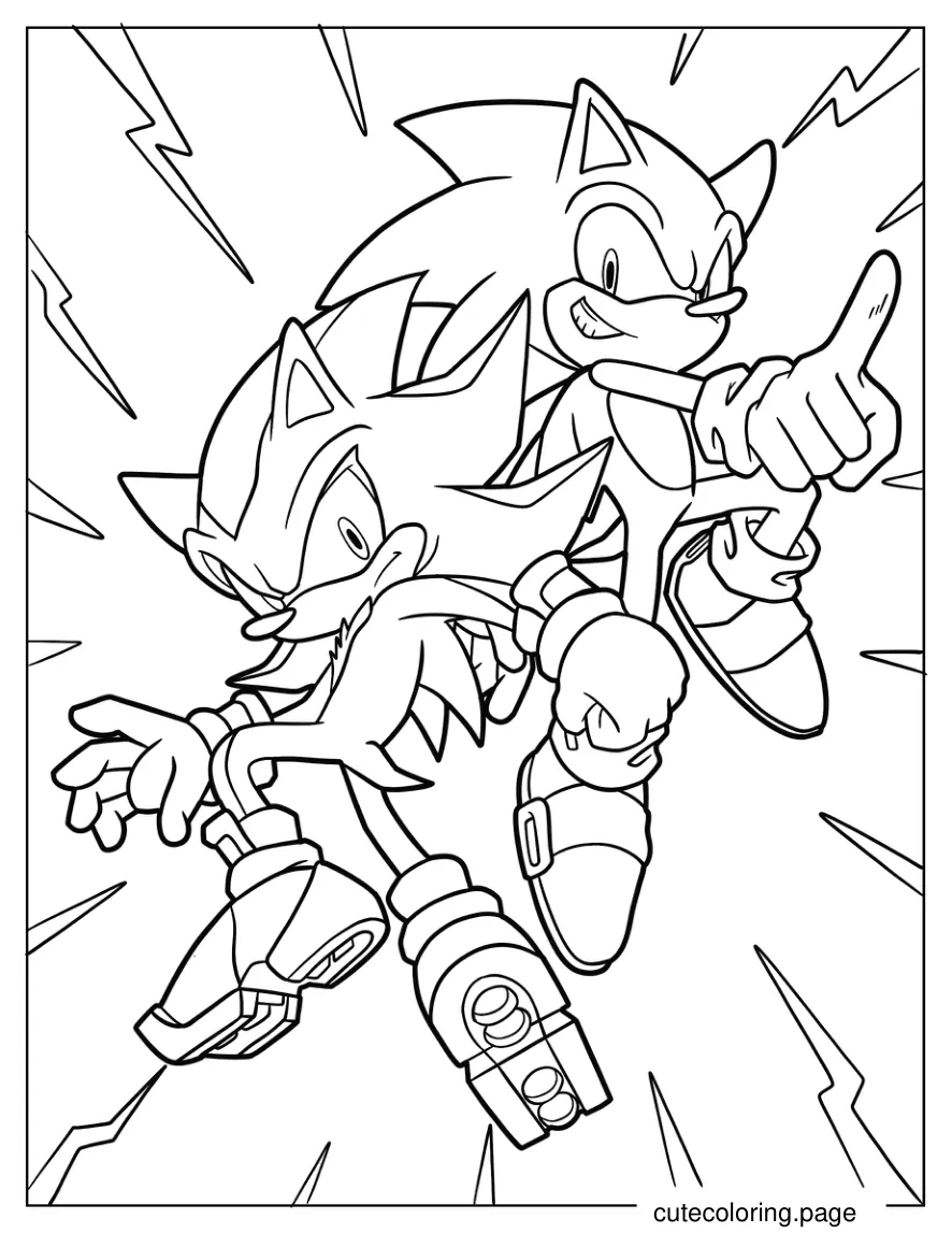 Shadow And Sonic The Hedgehog Poster coloring page