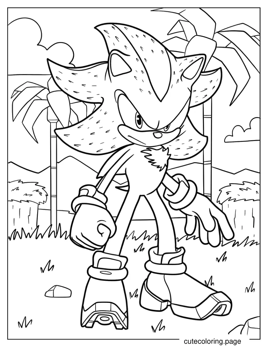 Shadow The Hedgehog In Angel Island coloring page