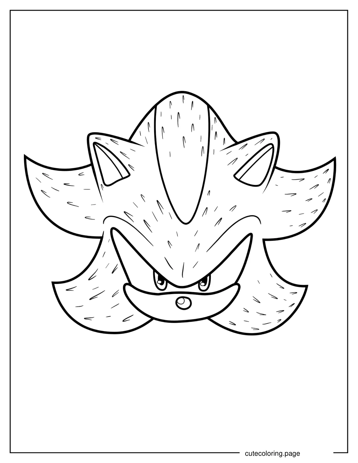 Simple Shadow The Hedgehog Face Coloring Sheet For Kids coloring page