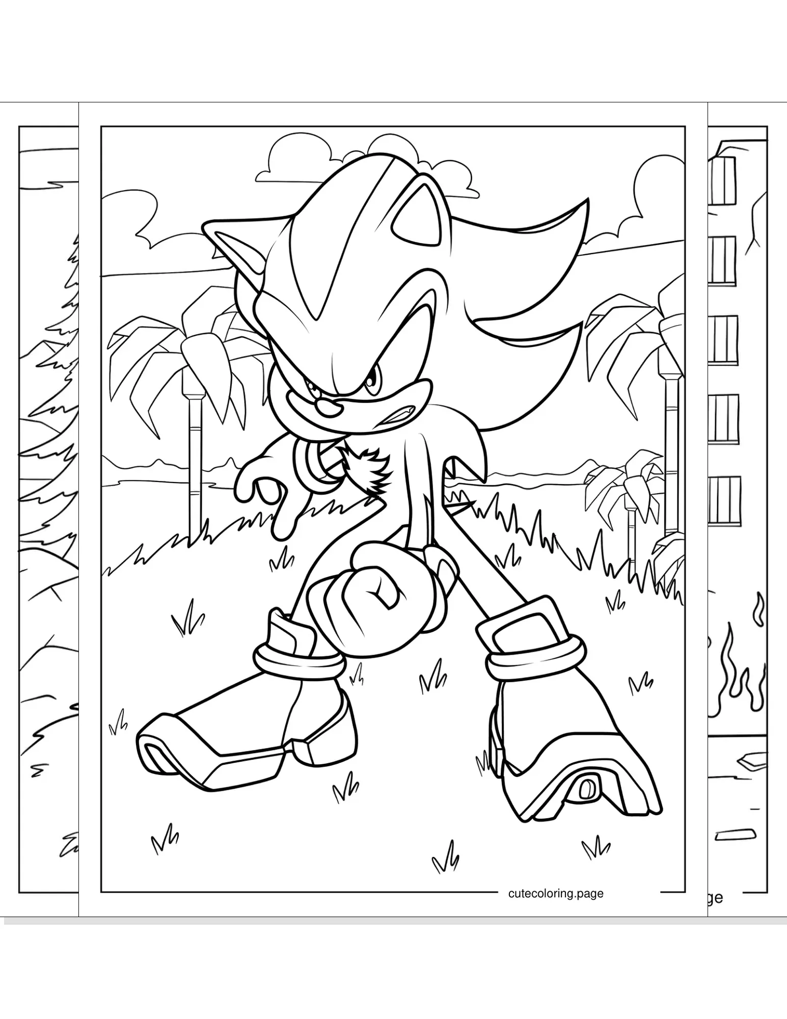 shadow sonic coloring pages coloring page